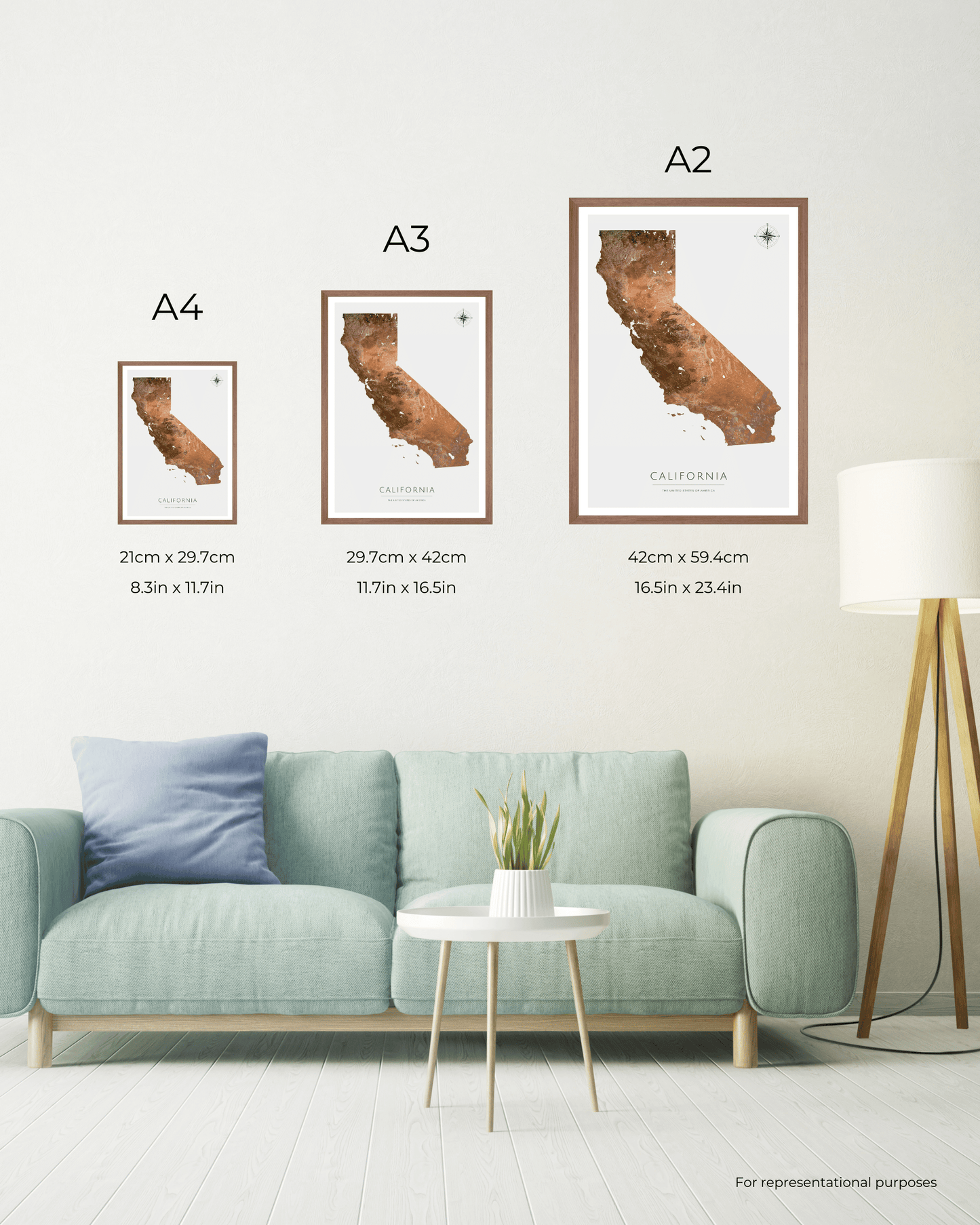 California - Fine Art Topographical Map