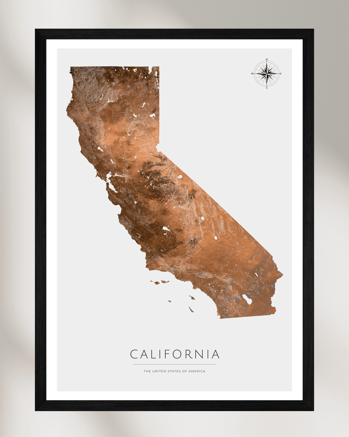 California - Fine Art Topographical Map