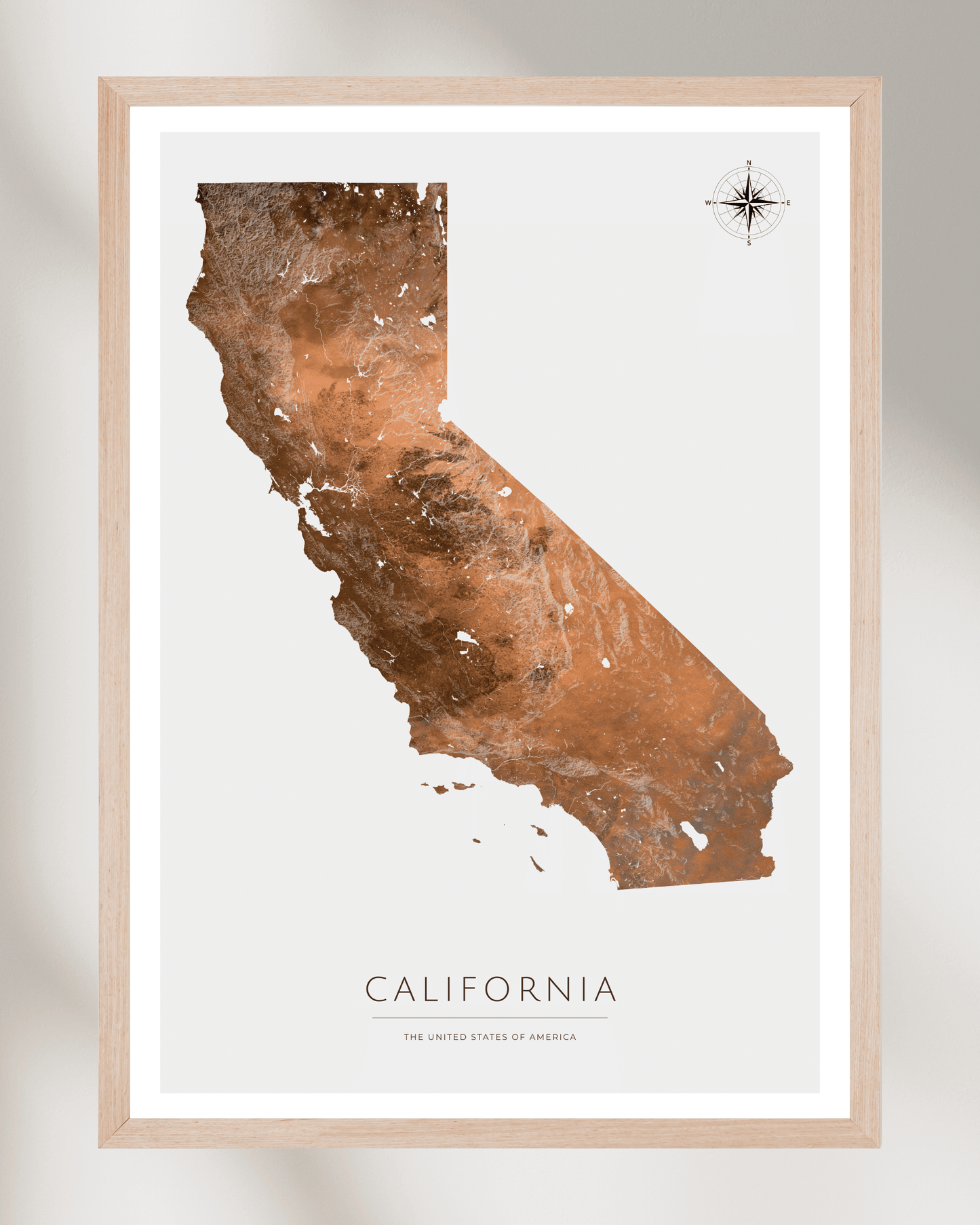 California - Fine Art Topographical Map