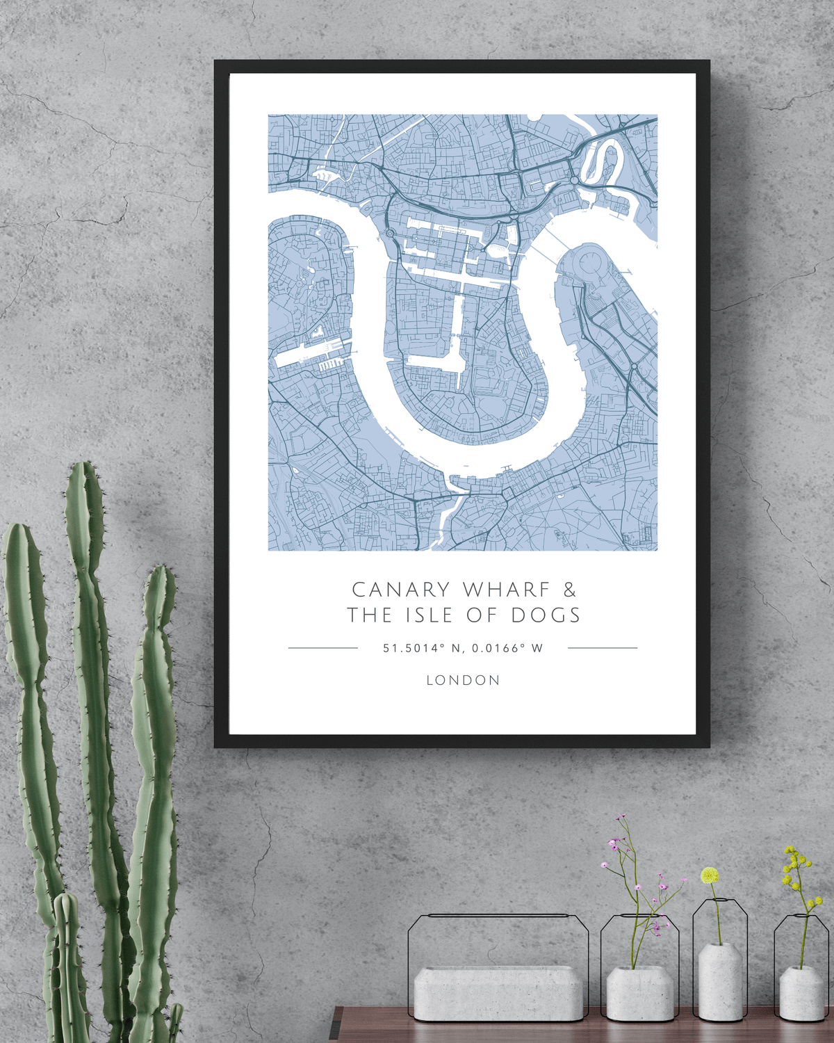 Framed Map of Canary Wharf