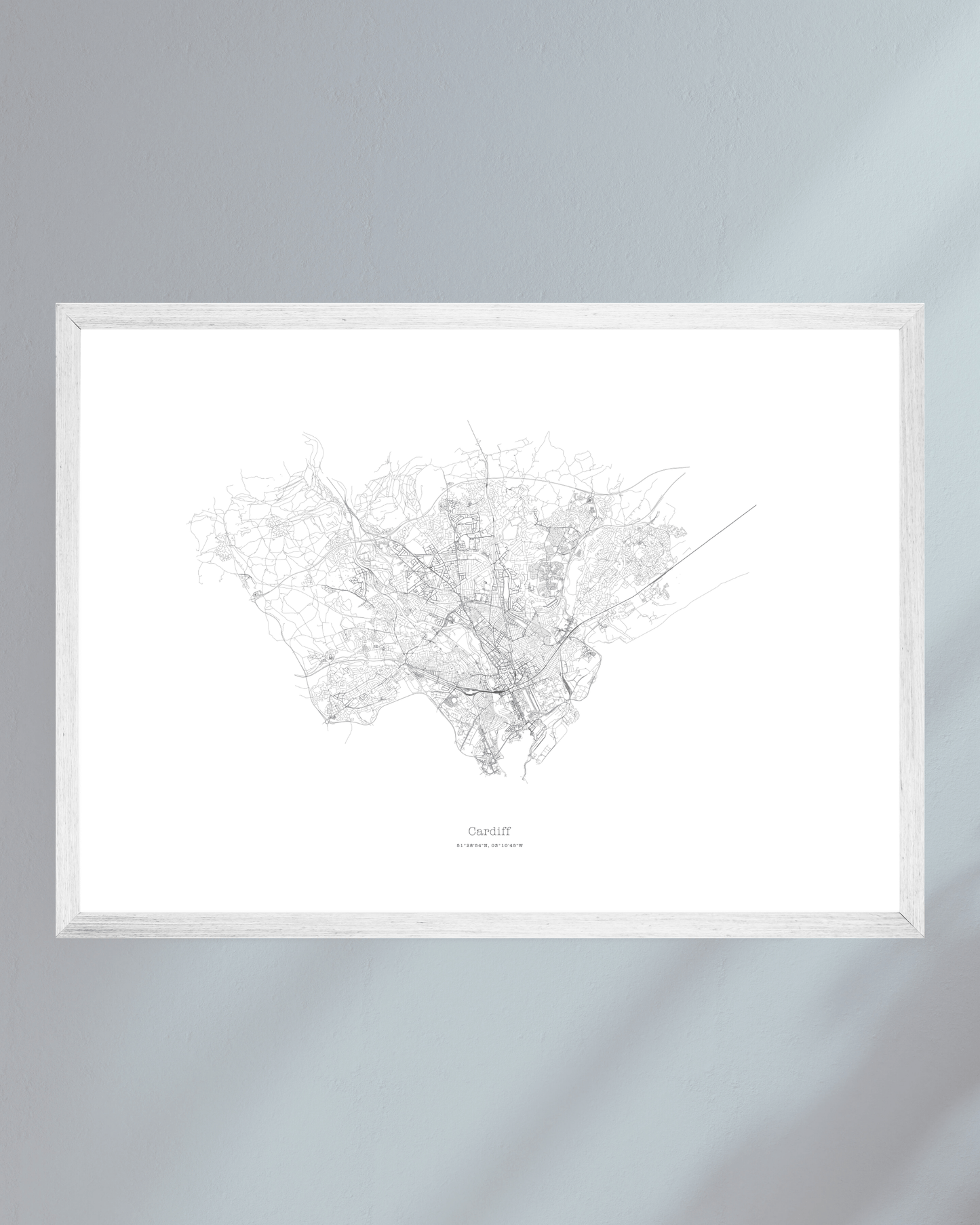 Cardiff - City Map - Minimalist Fine Art Print - White