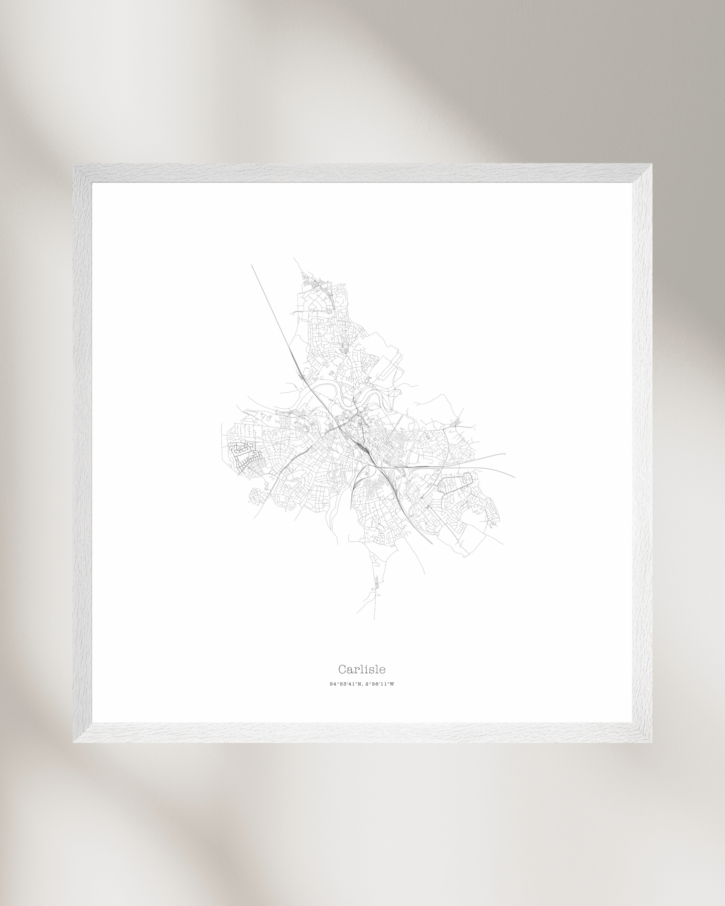 Carlisle - Minimalist City Map - Fine Art Print - White