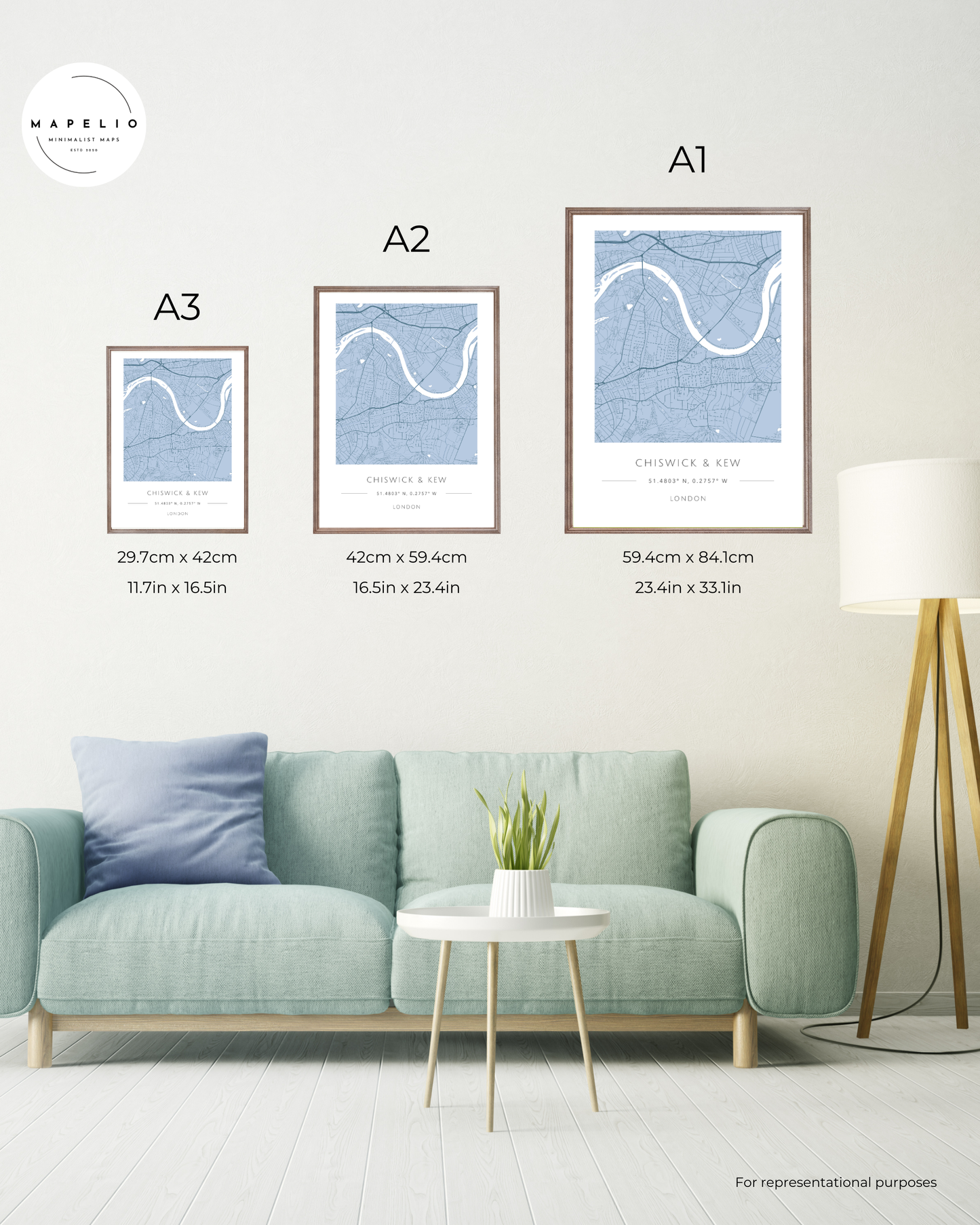 Chiswick & Kew - Framed Map