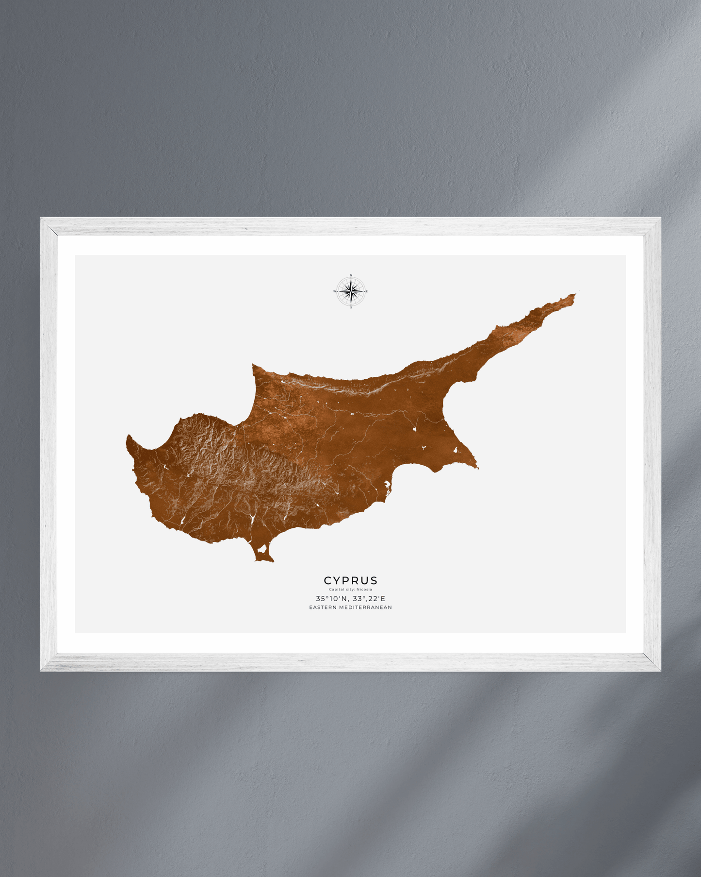 Cyprus - Fine Art Map - Bronze