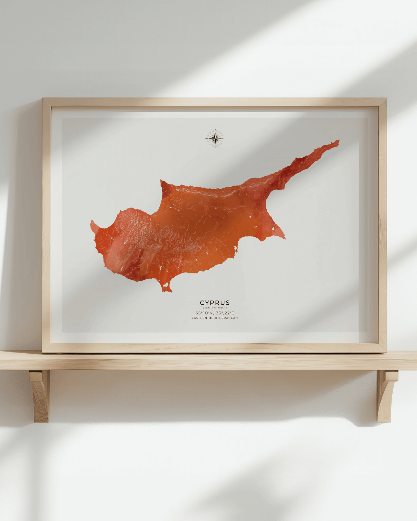 Cyprus - Fine Art Map - Watercolour