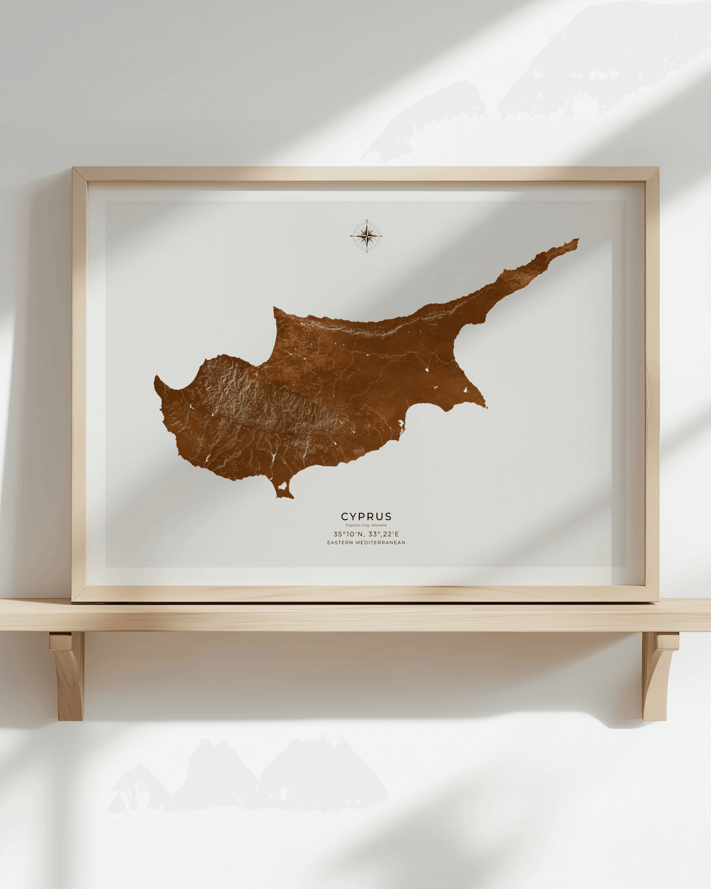 Cyprus - Fine Art Map - Bronze