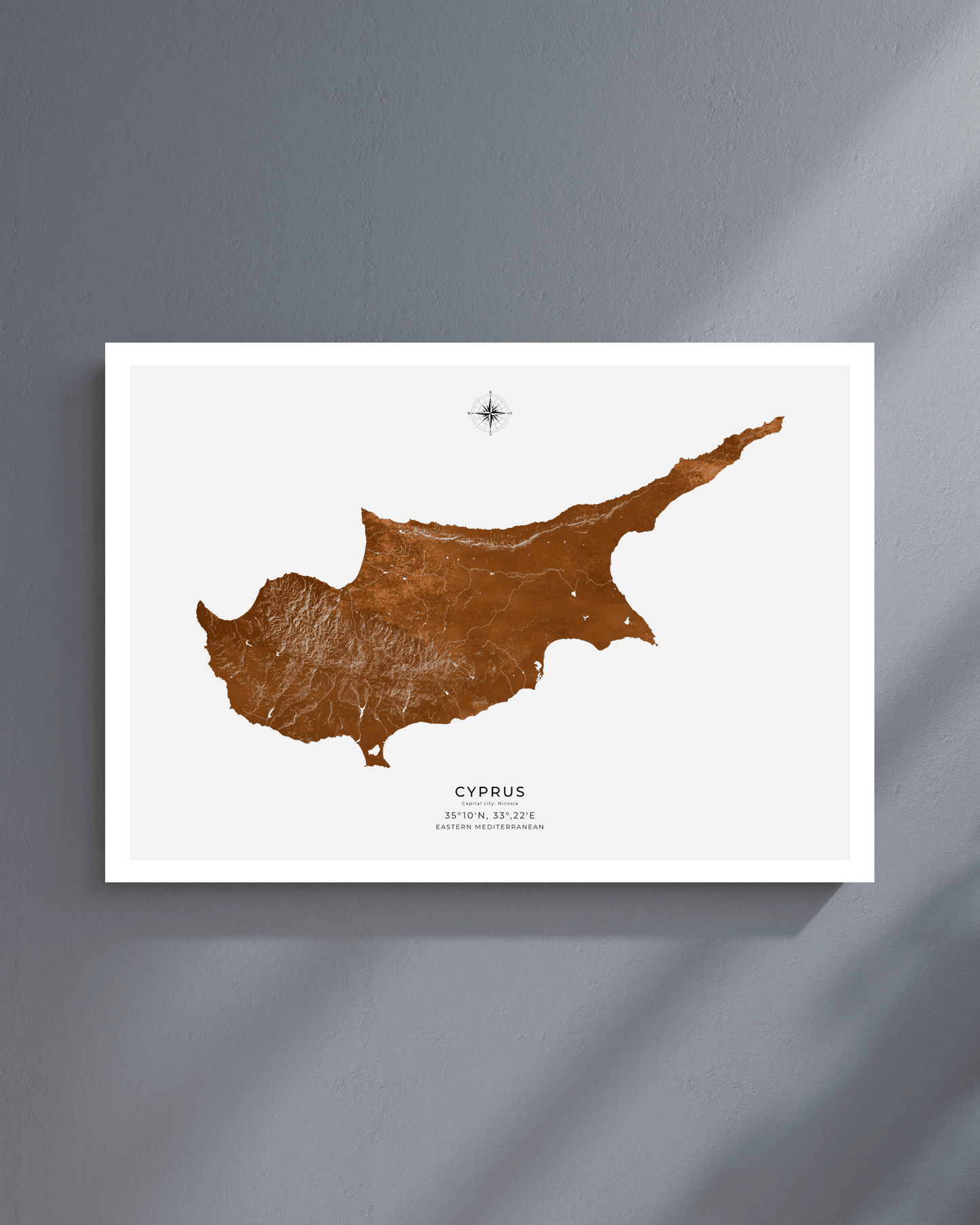 Cyprus - Fine Art Map - Bronze