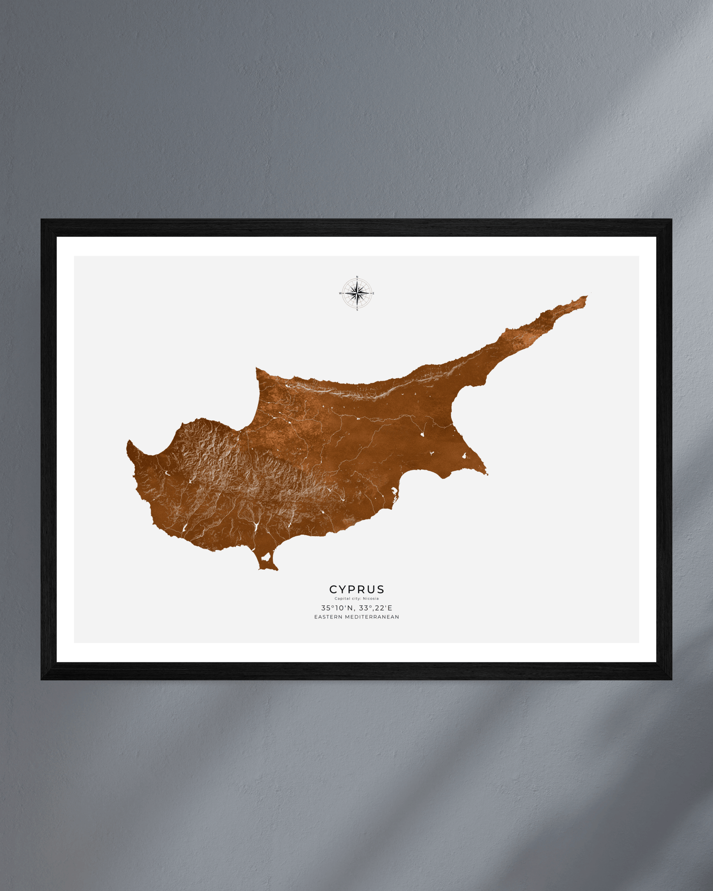 Cyprus - Fine Art Map - Bronze