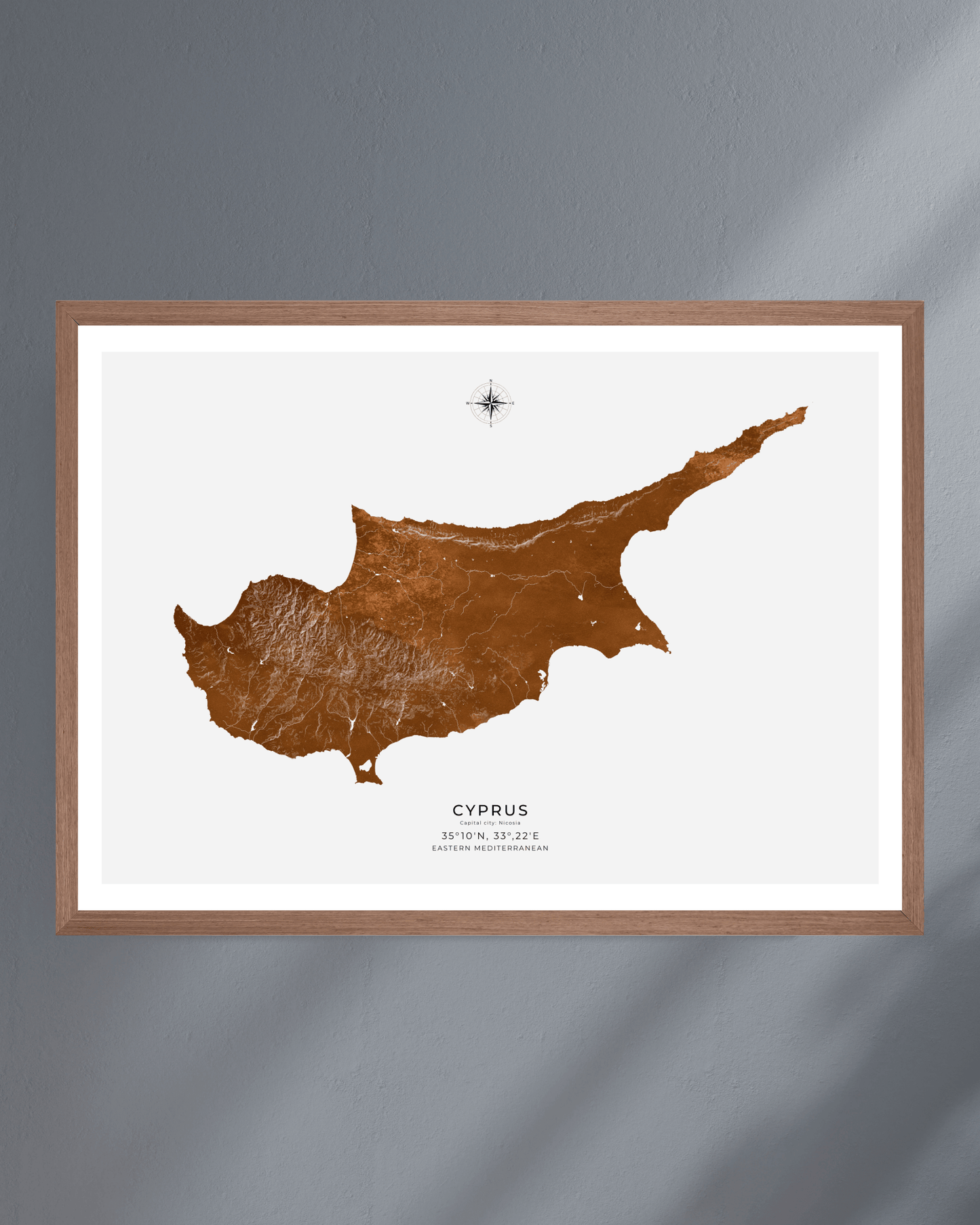 Cyprus - Fine Art Map - Bronze