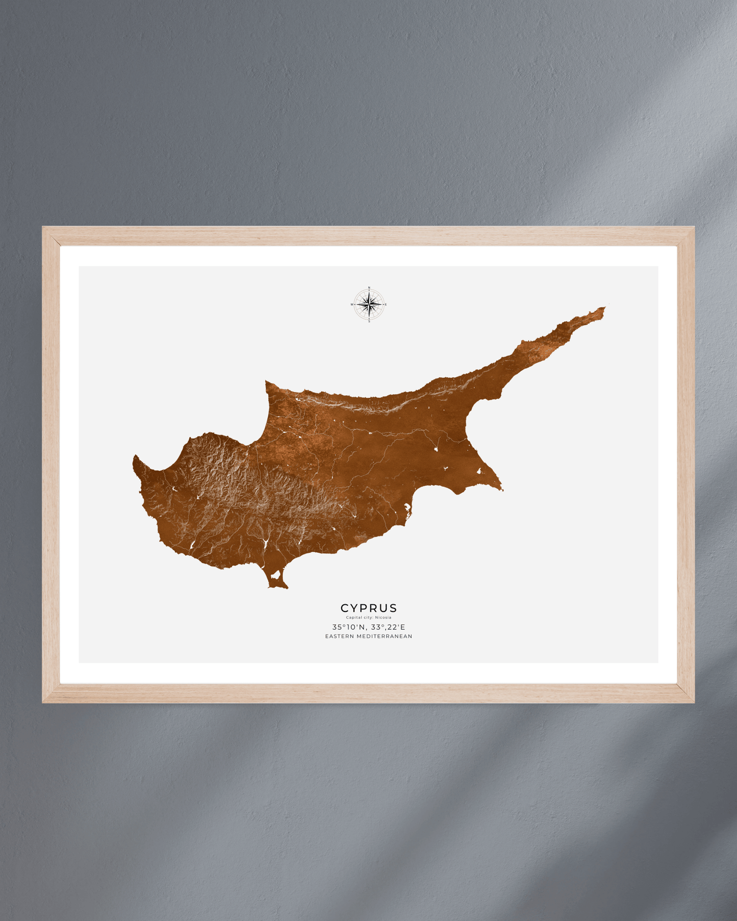 Cyprus - Fine Art Map - Bronze