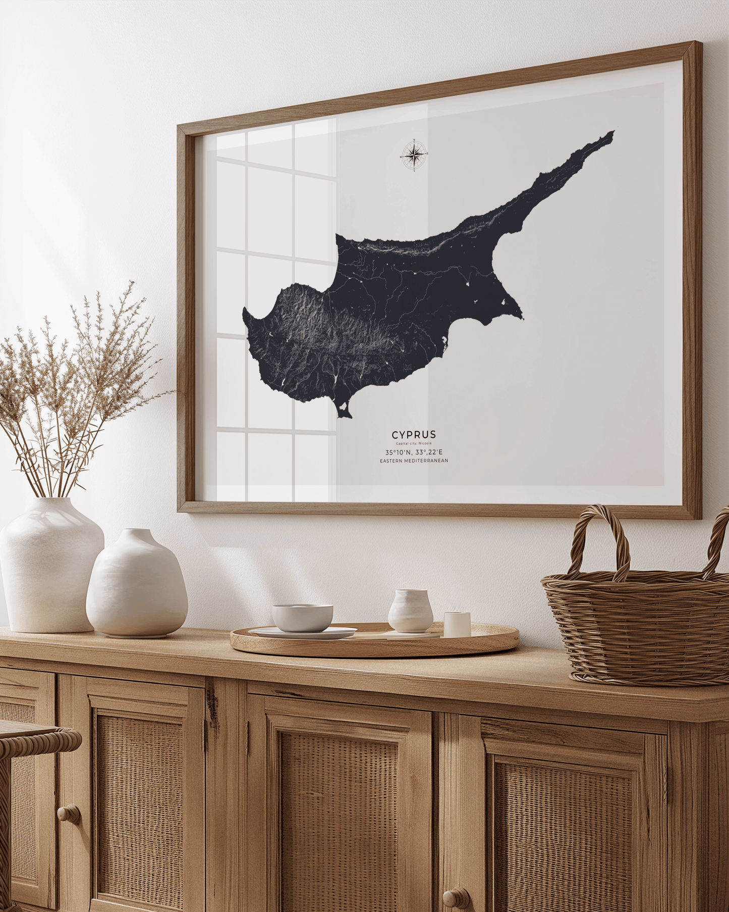 Cyprus - Fine Art Map - Deep Blue