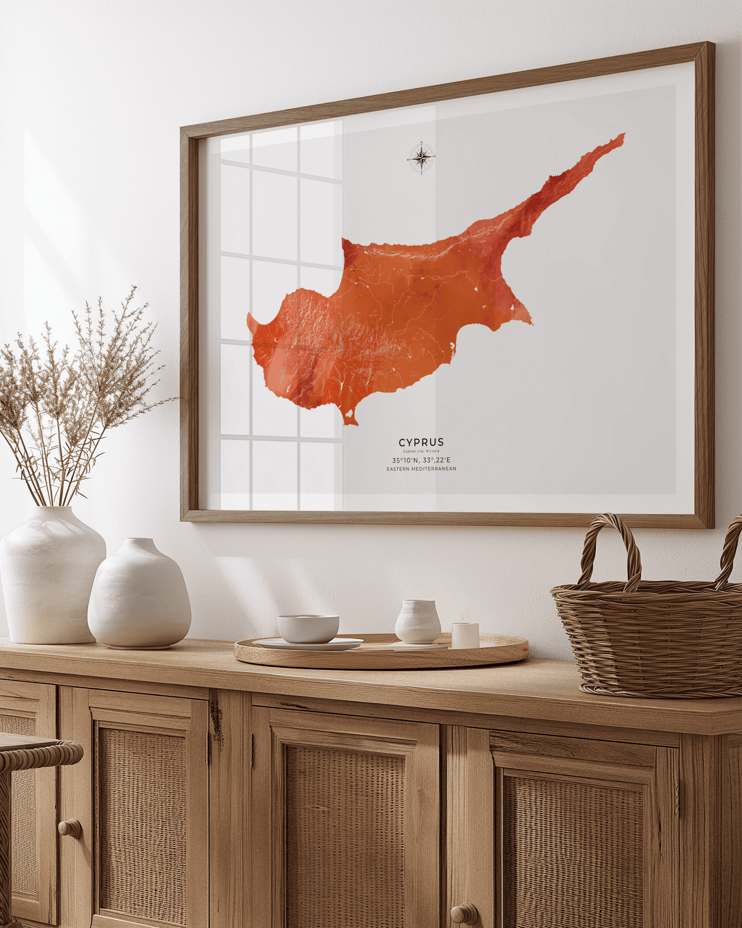 Cyprus - Fine Art Map - Watercolour