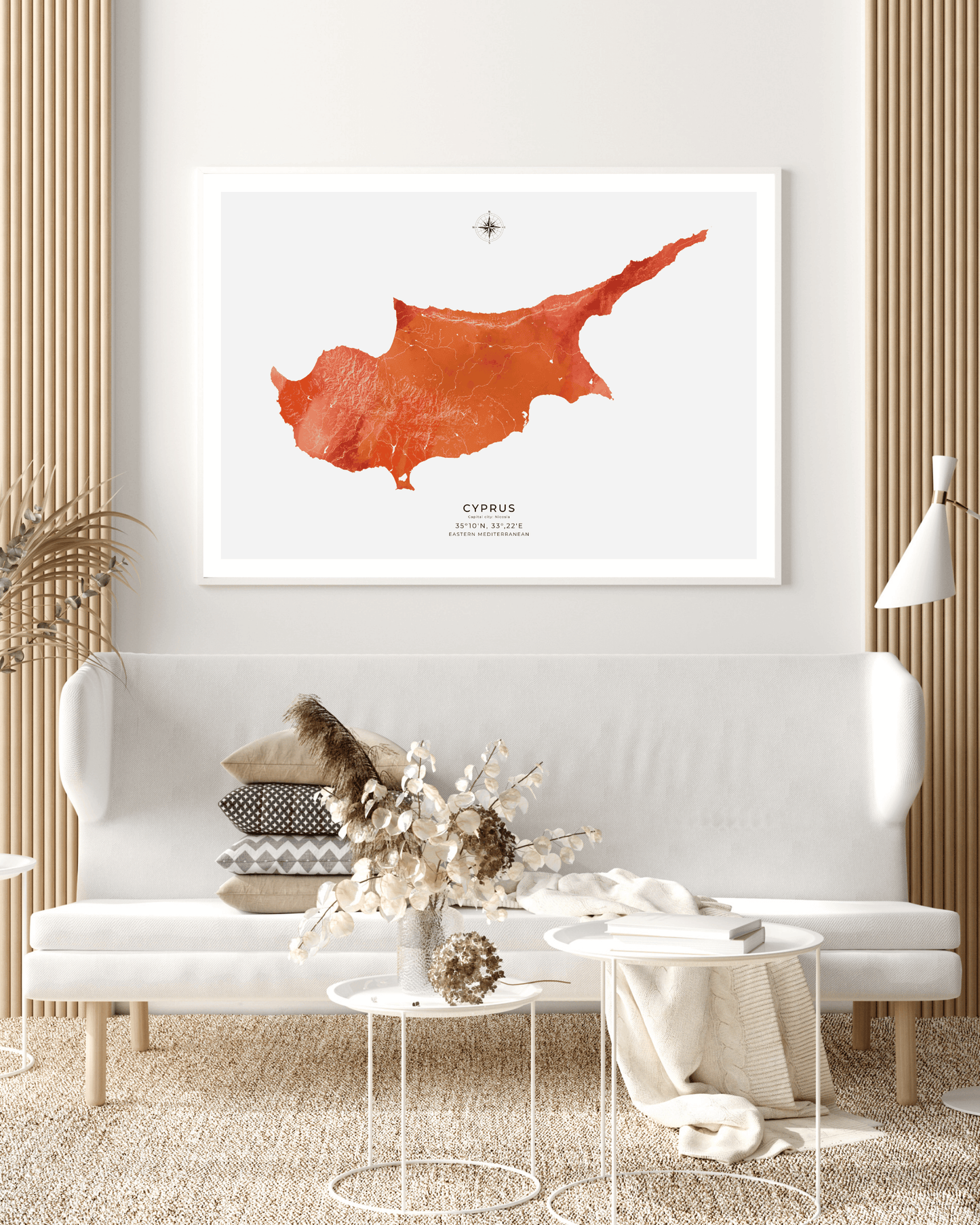 Cyprus - Fine Art Map - Watercolour