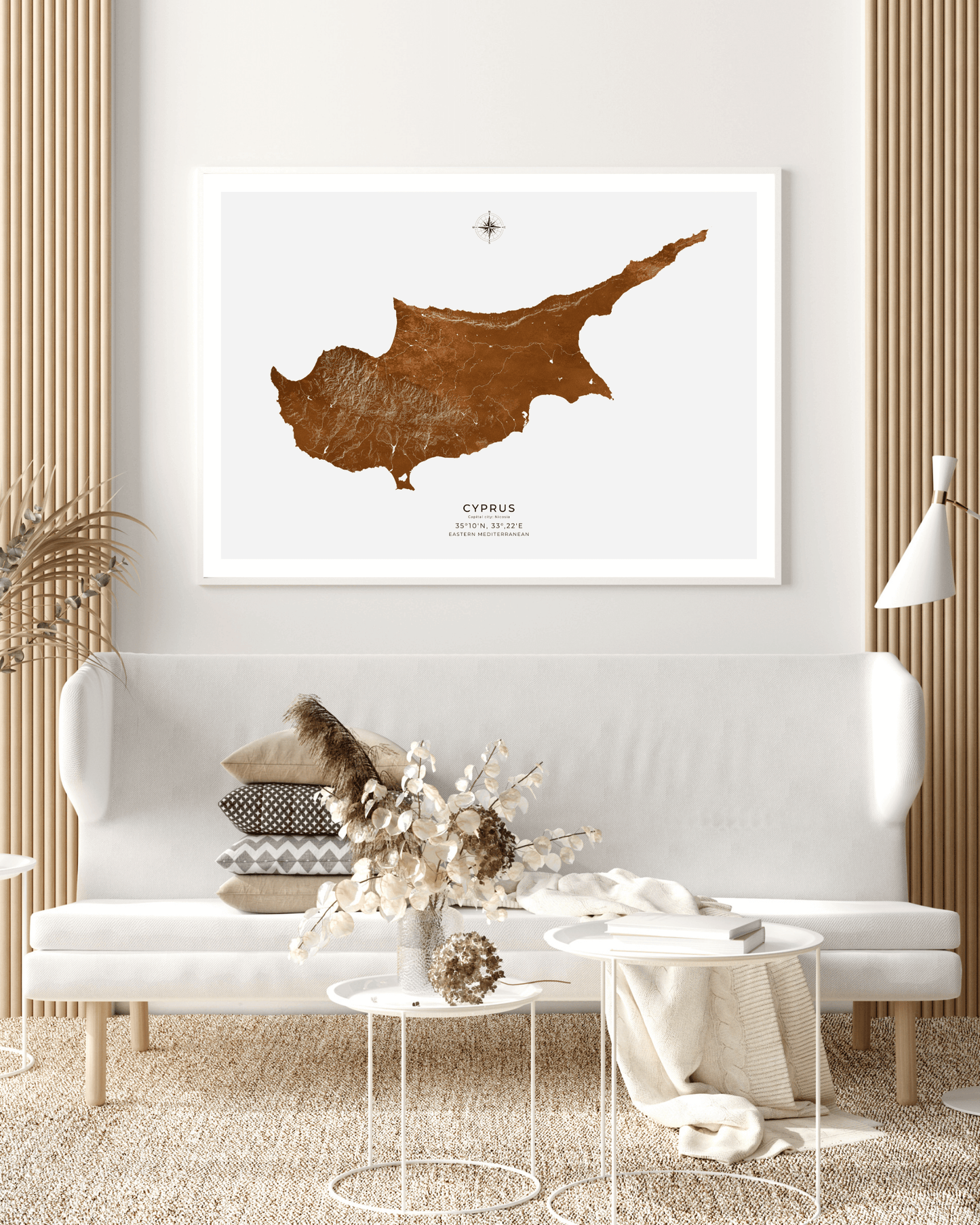 Cyprus - Fine Art Map - Bronze