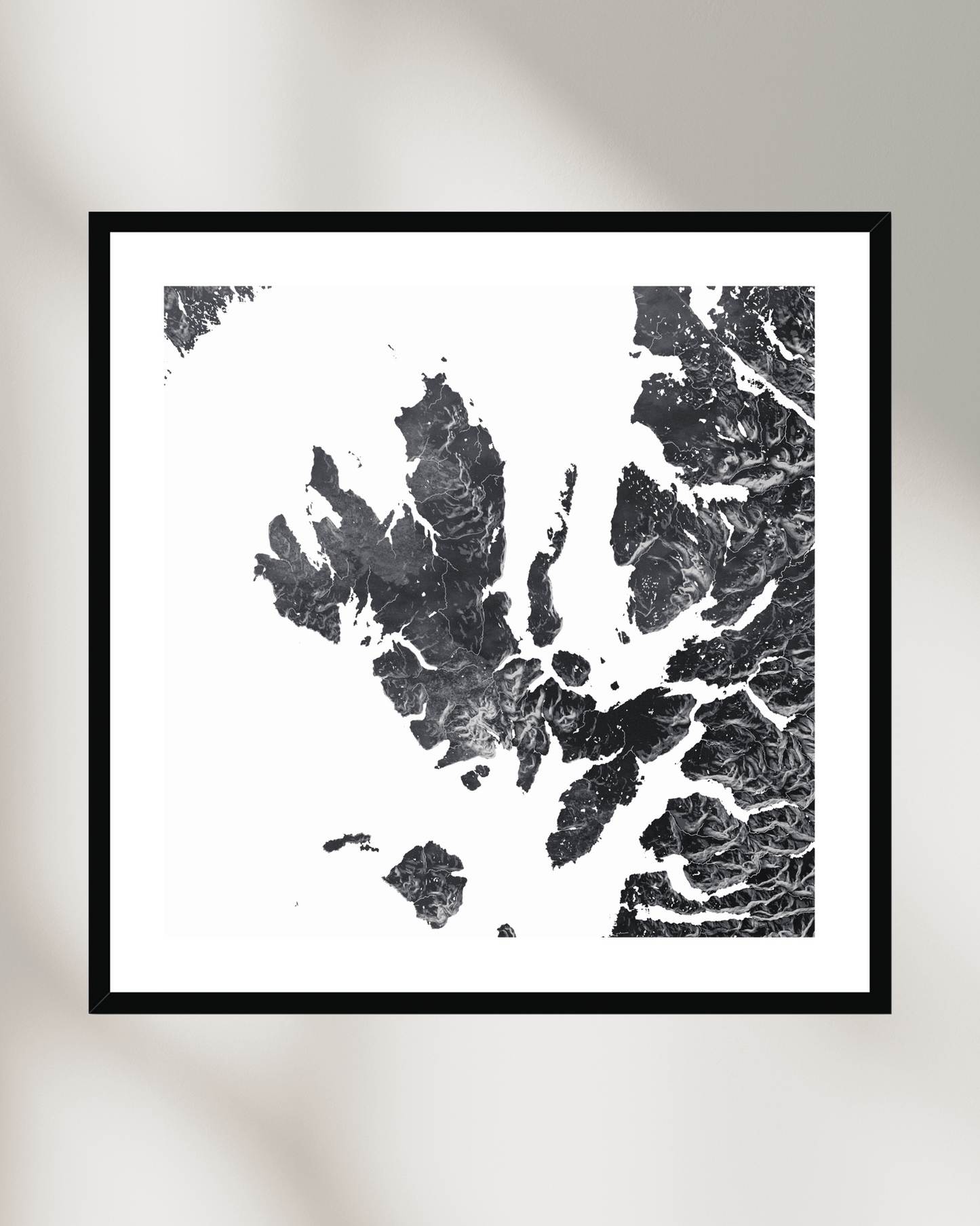 Framed and mounted map of Skye