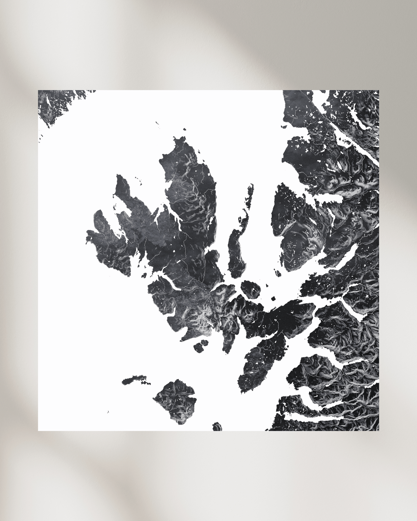 Framed and mounted map of Skye