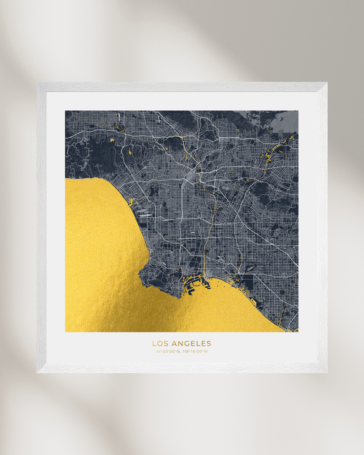 Map of Los Angeles - Gold Foil Fine Art Print