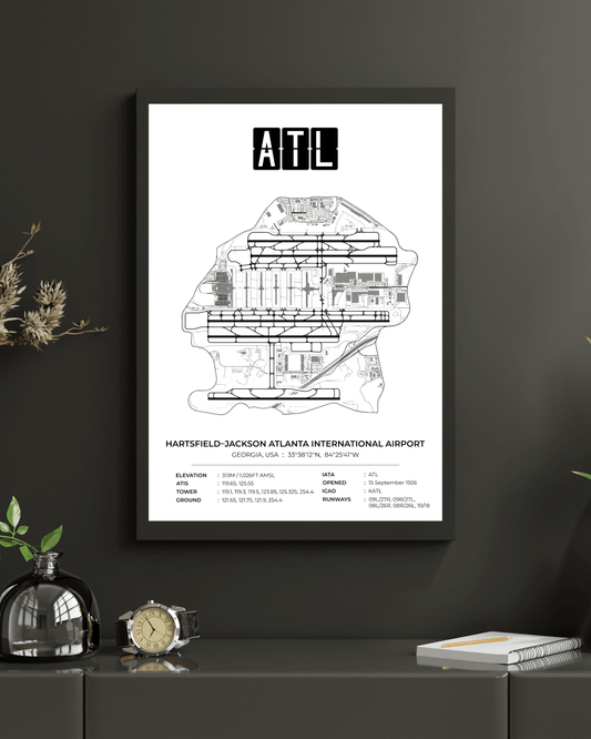 ATL - Hartsfield–Jackson Atlanta International Airport Map Print
