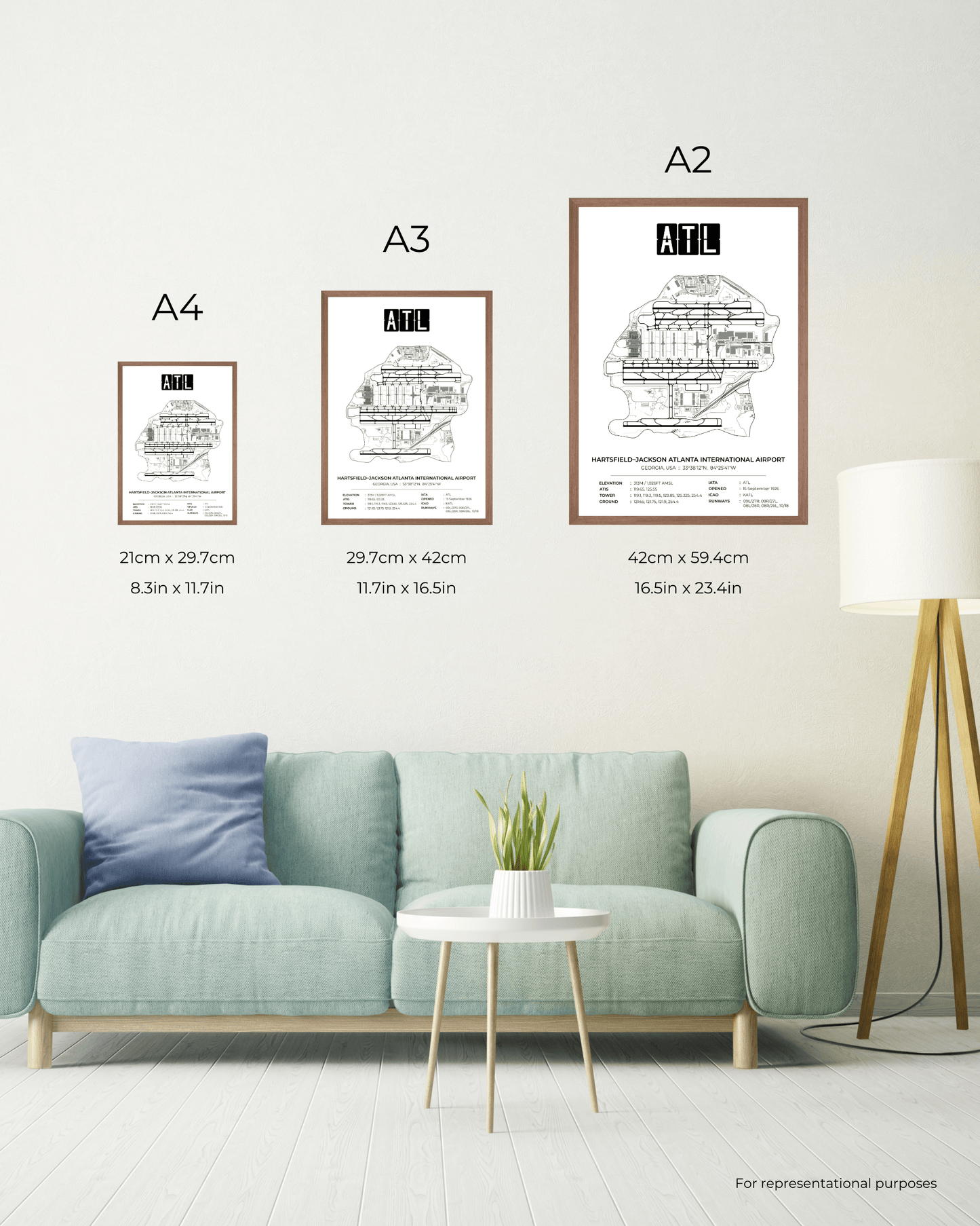 ATL - Hartsfield–Jackson Atlanta International Airport Map Print
