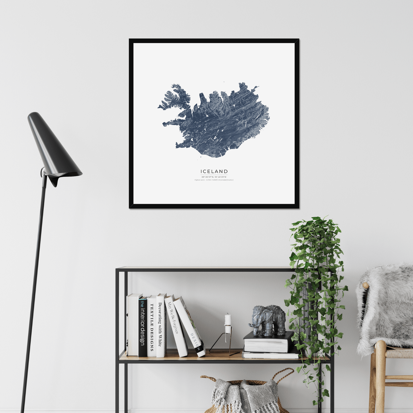 Topographical Map of Iceland - Fine Art Print
