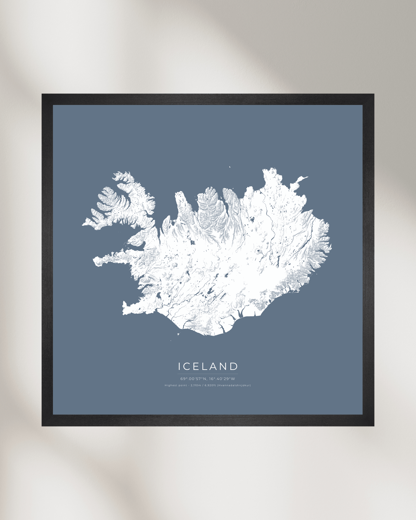Topographical Map of Iceland - Fine Art Print