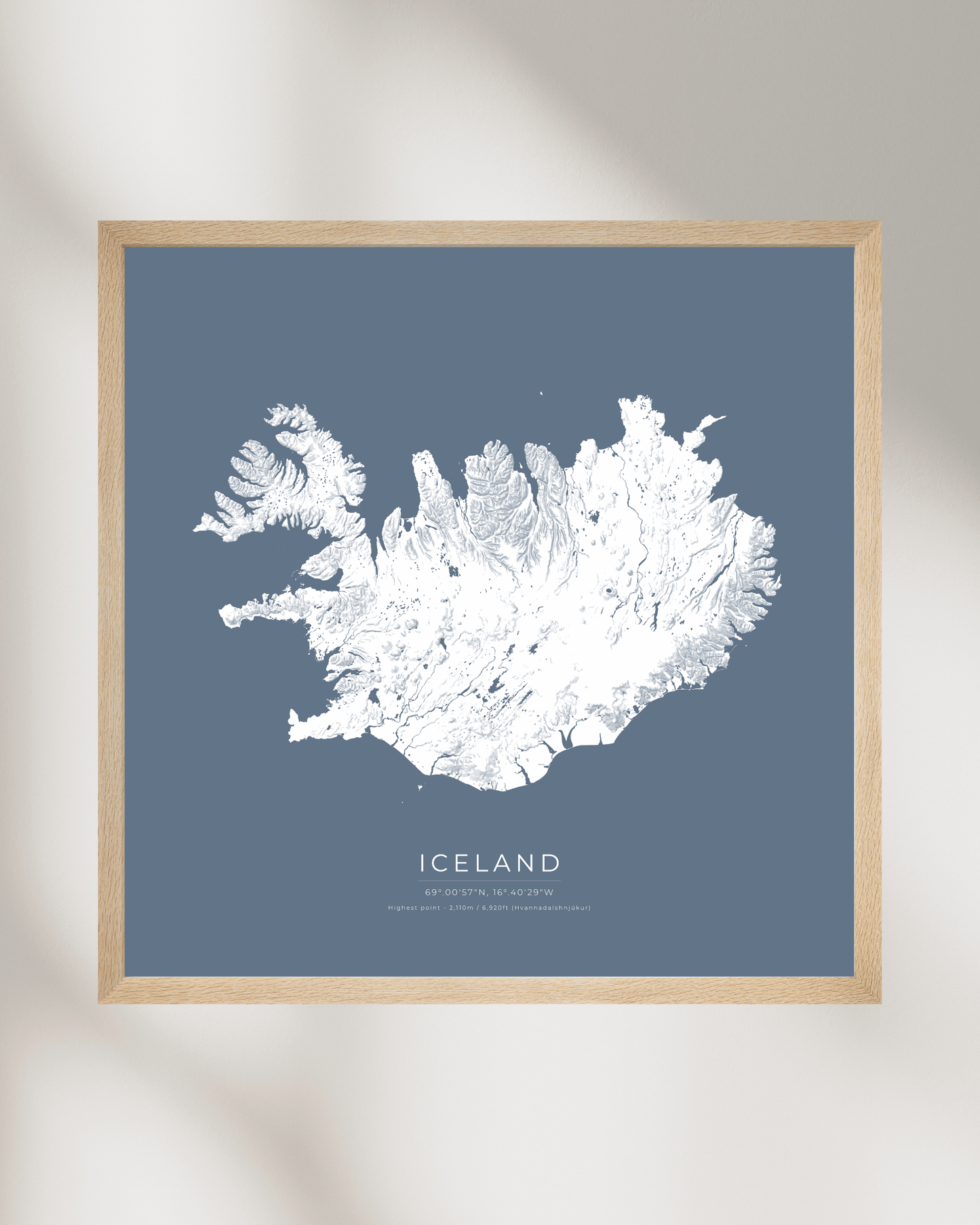 Topographical Map of Iceland - Fine Art Print