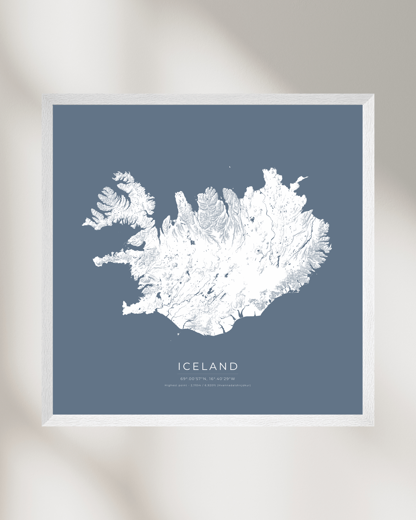 Topographical Map of Iceland - Fine Art Print