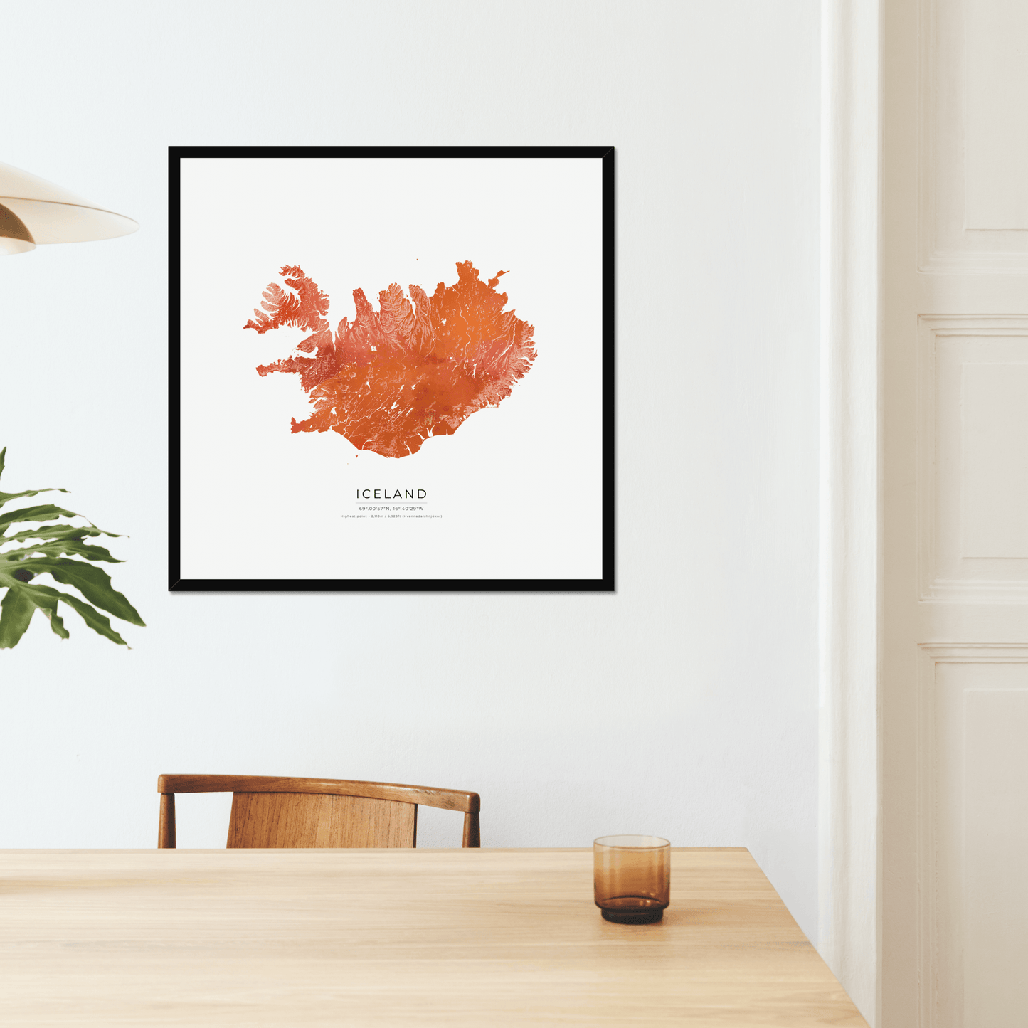 Topographical Watercolour Map of Iceland - Fine Art Print