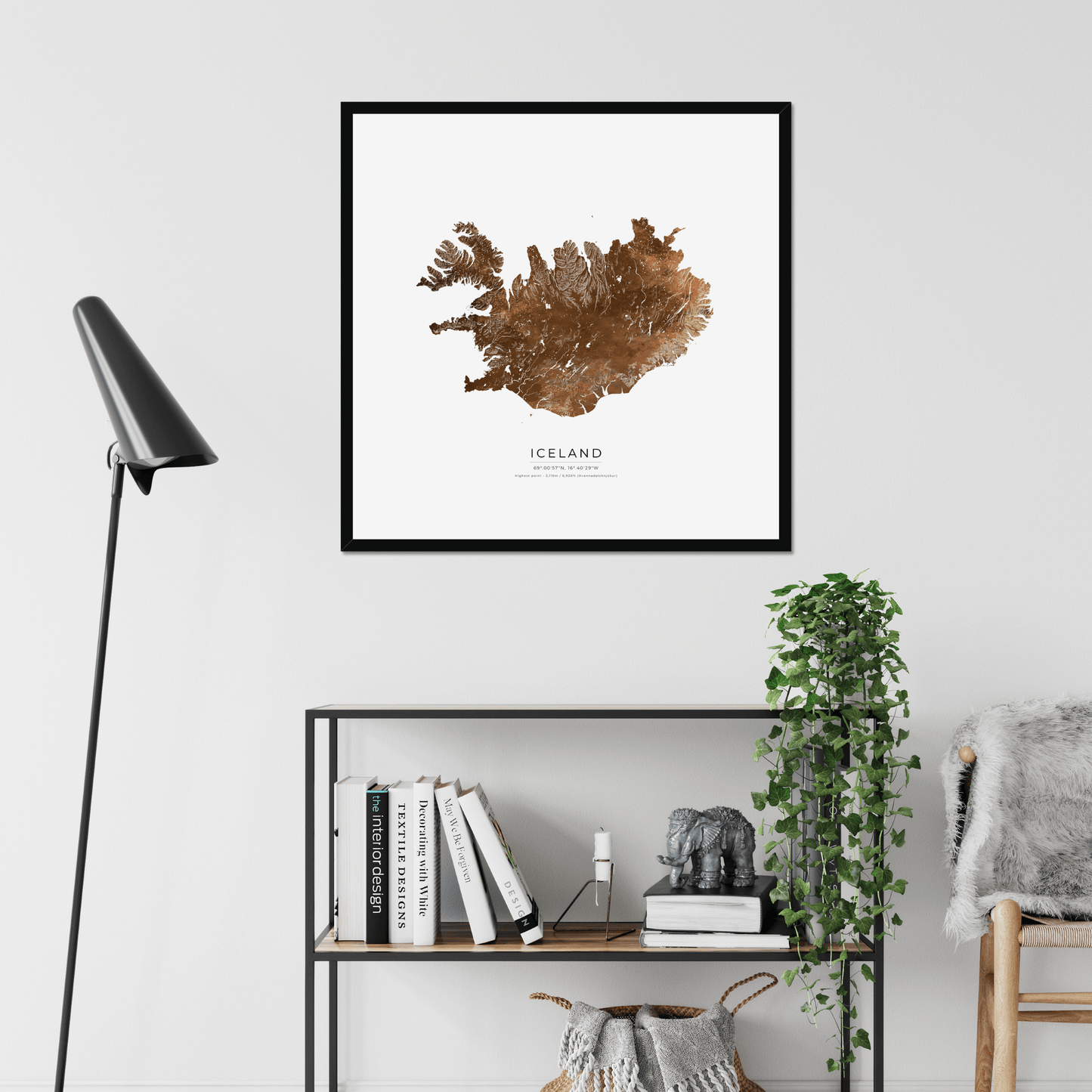 Topographical Map of Iceland - Fine Art Print