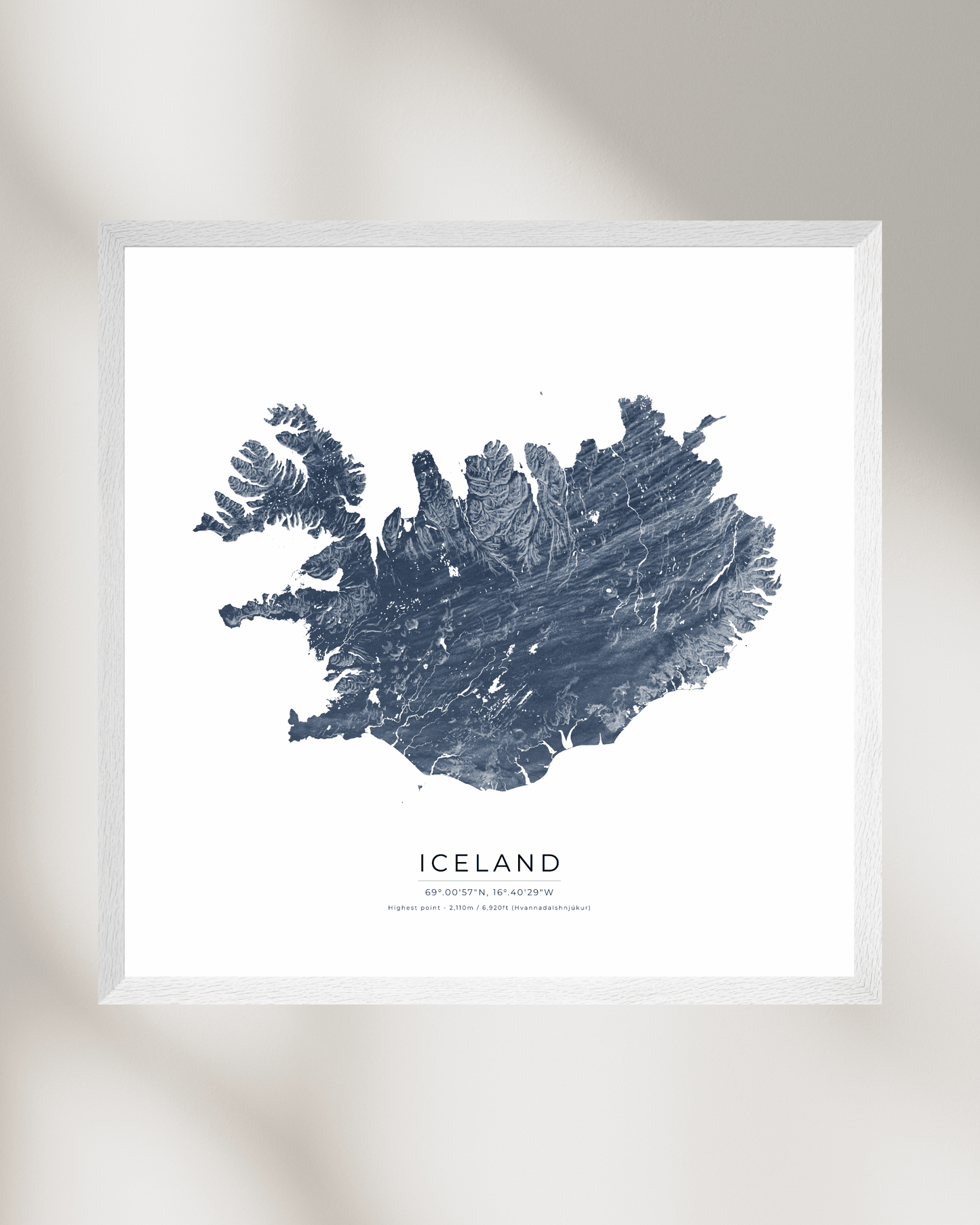 Topographical Map of Iceland - Fine Art Print