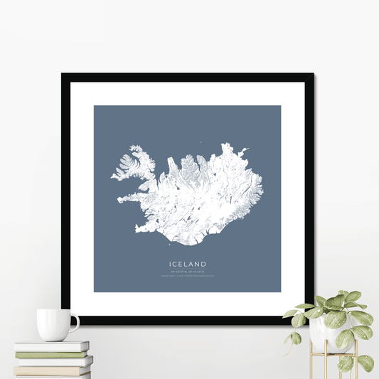 Topographical Map of Iceland - Fine Art Print