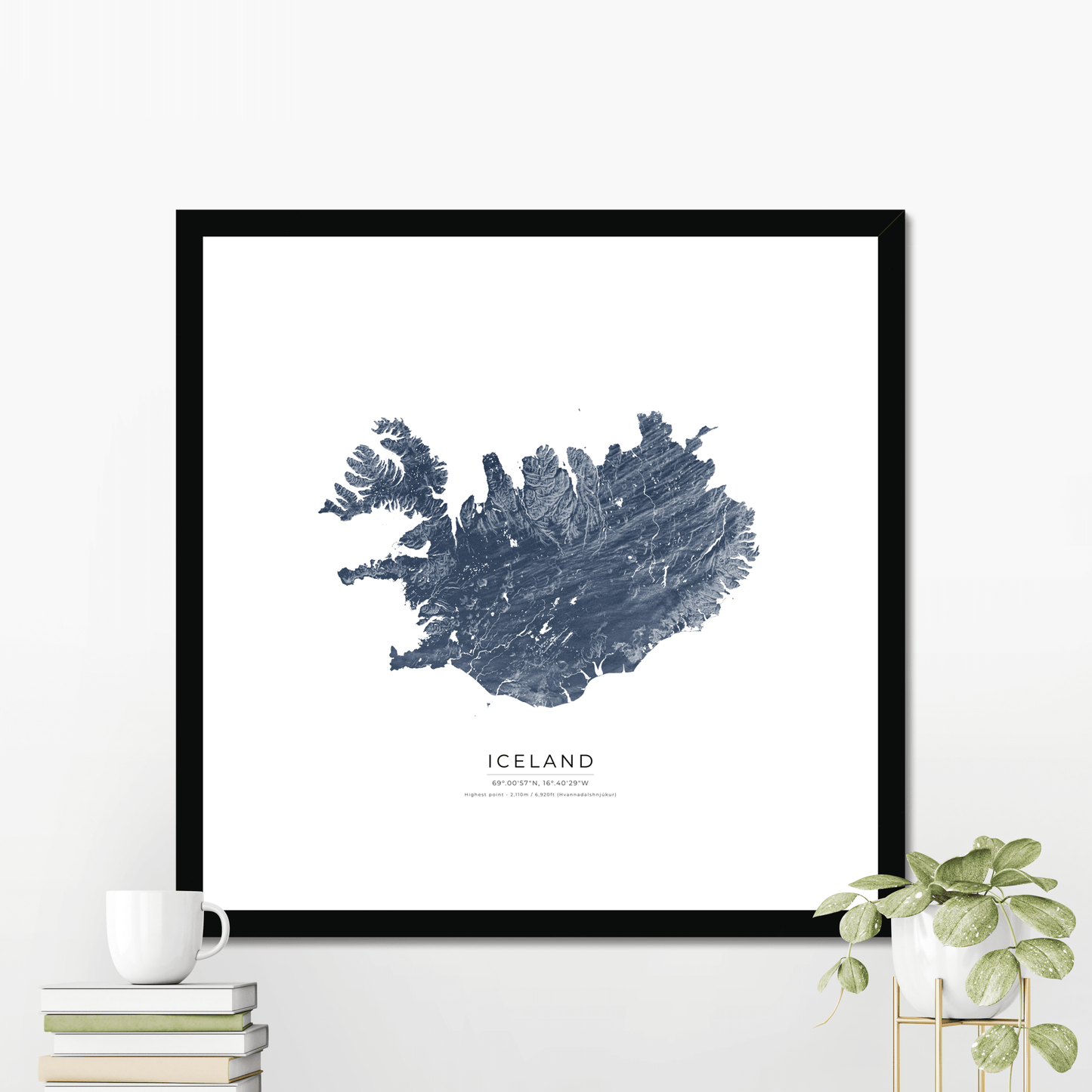 Topographical Map of Iceland - Fine Art Print