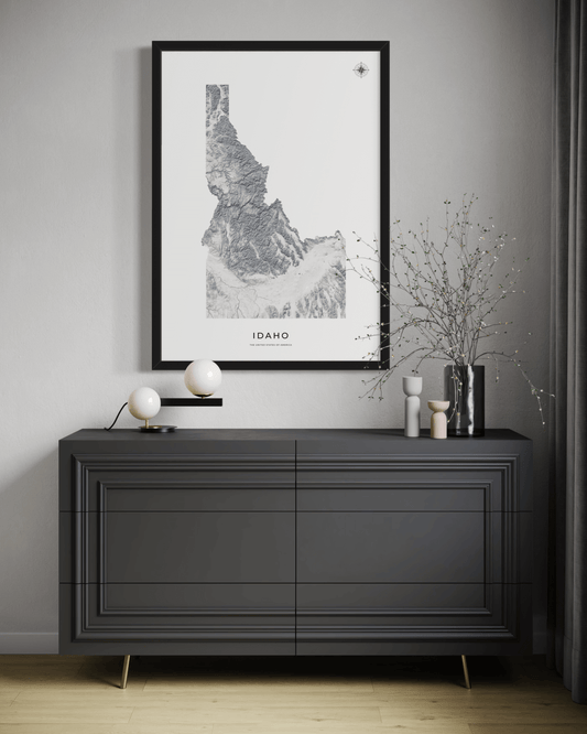 Idaho - Fine Art Topographical Map Print