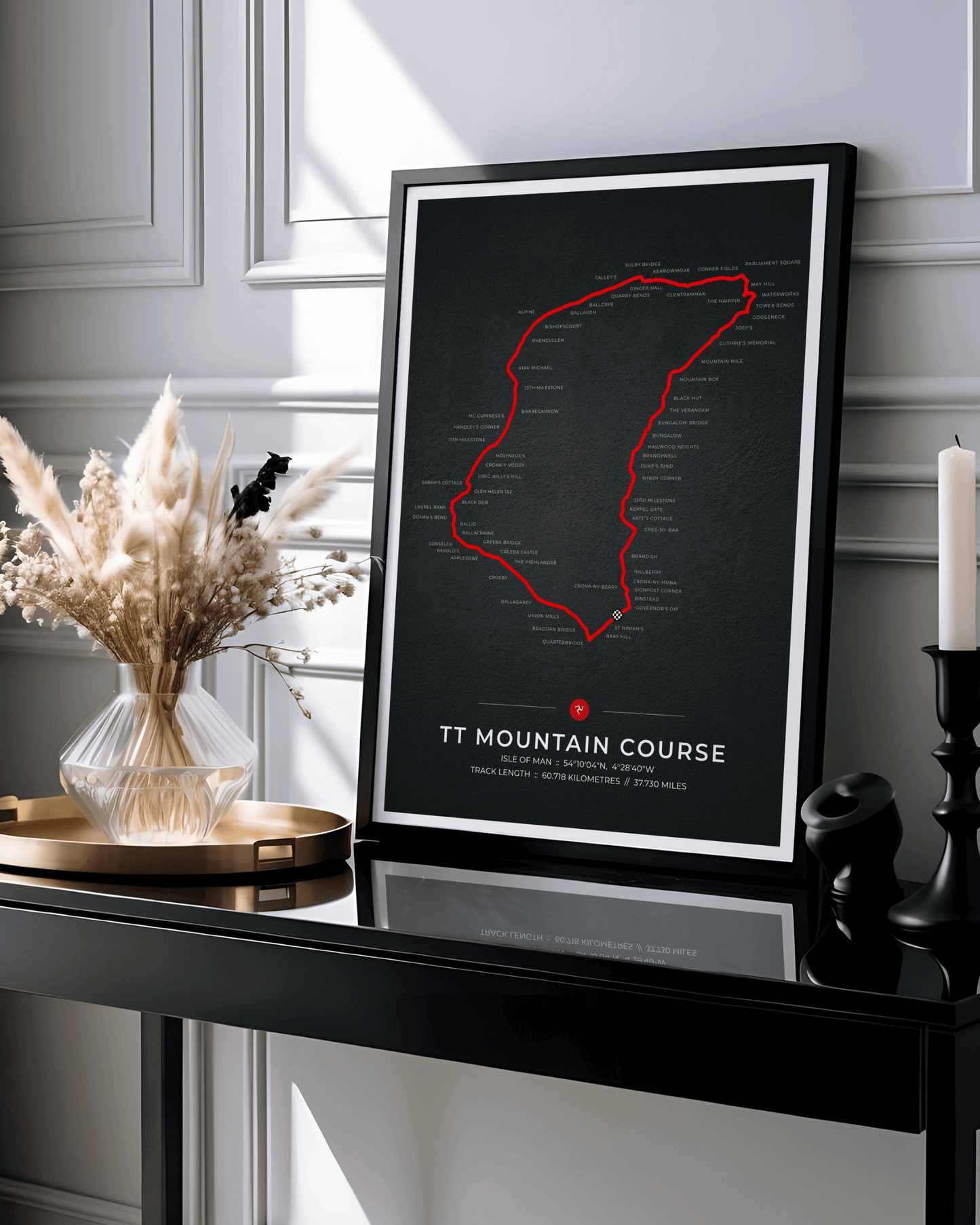 Isle of Man TT Race - Mountain Circuit Map Poster