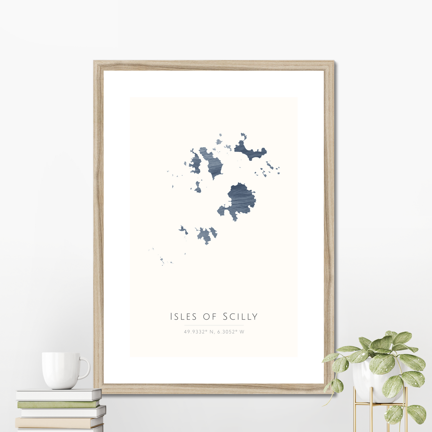 The Scilly Isles - Framed & Mounted Map