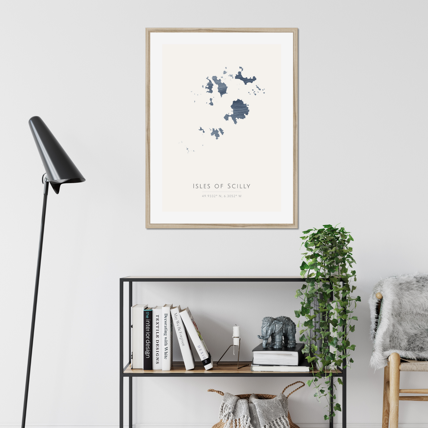 The Scilly Isles - Framed & Mounted Map