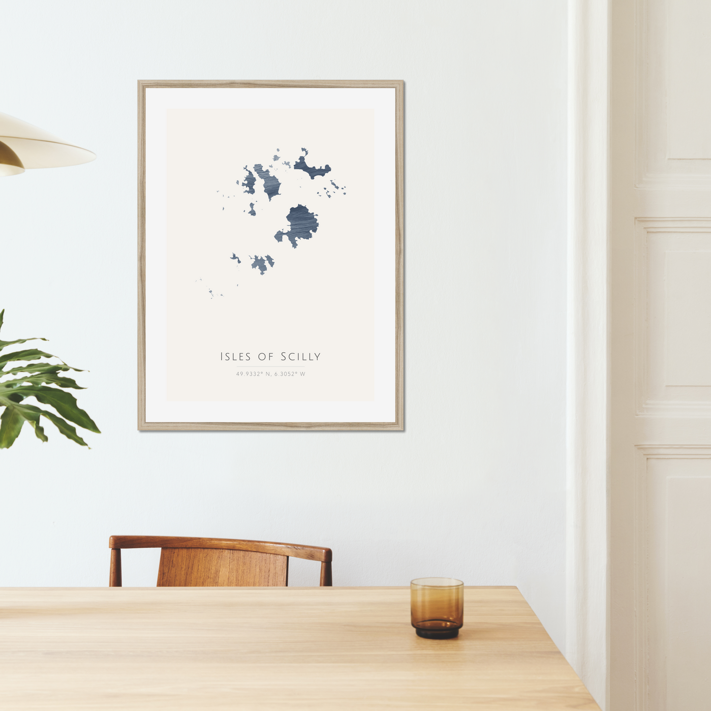 The Scilly Isles - Framed & Mounted Map