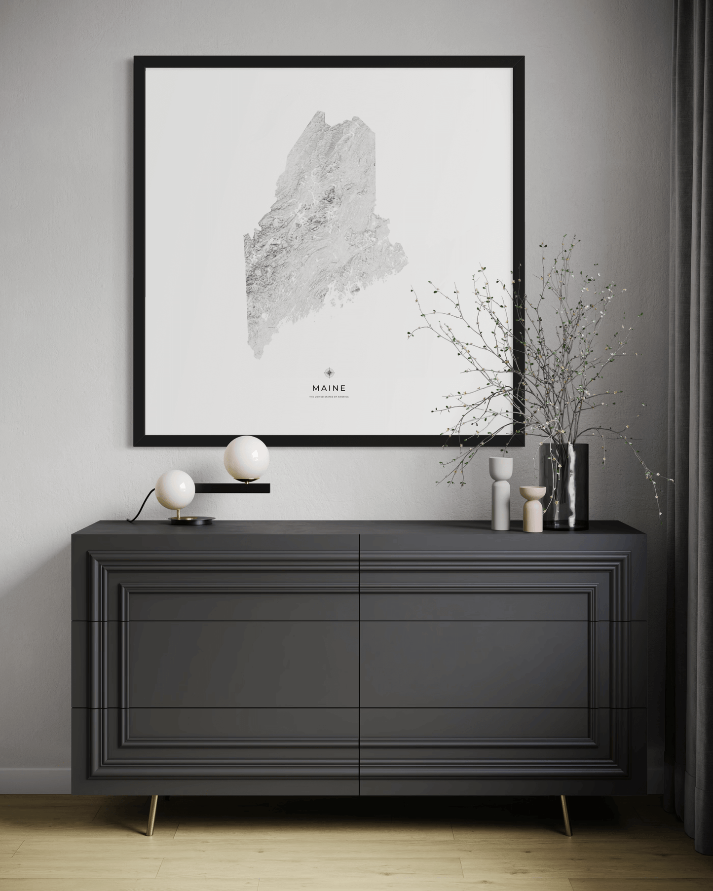 Maine - Fine Art Topographical Map Print