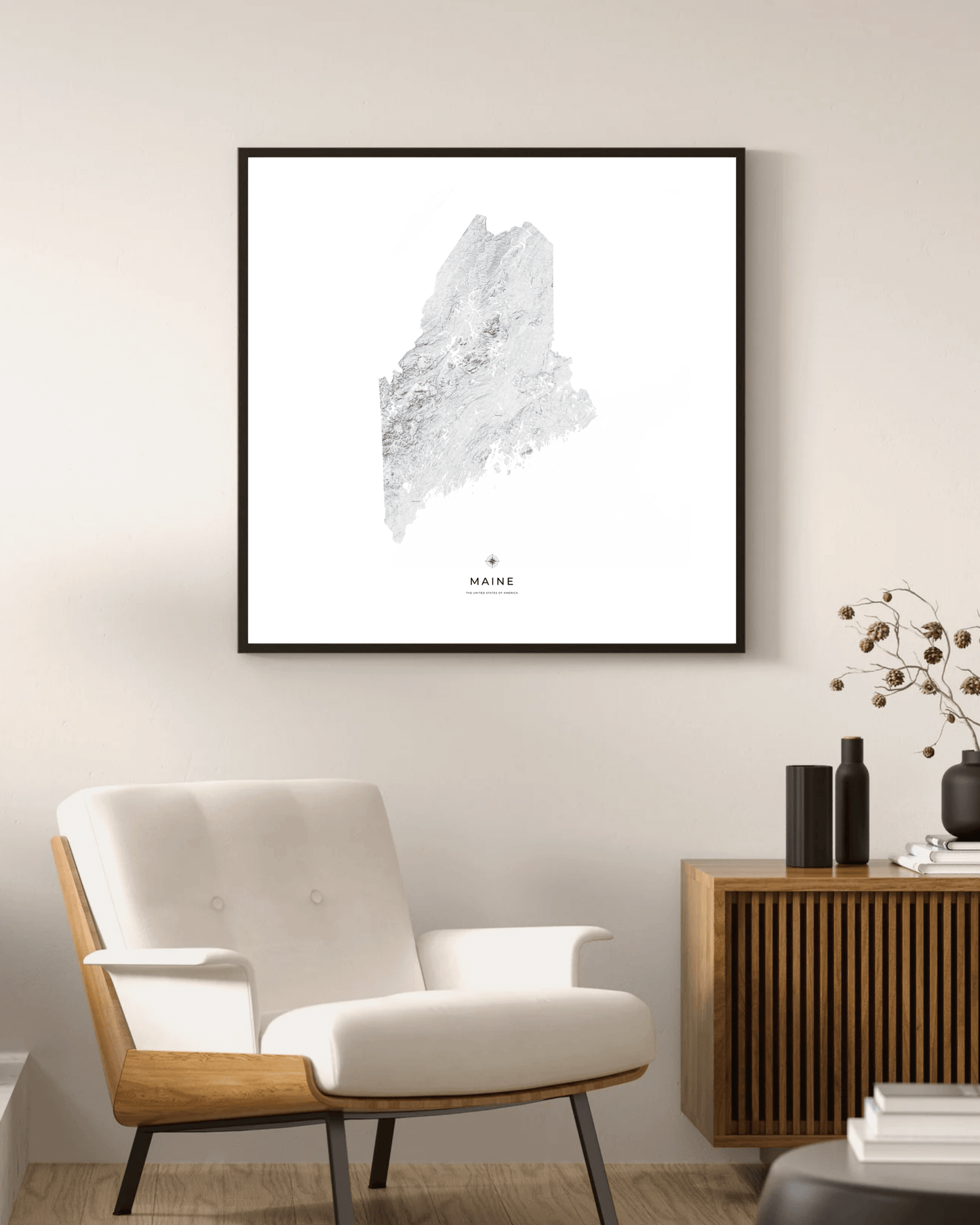 Maine - Fine Art Topographical Map Print