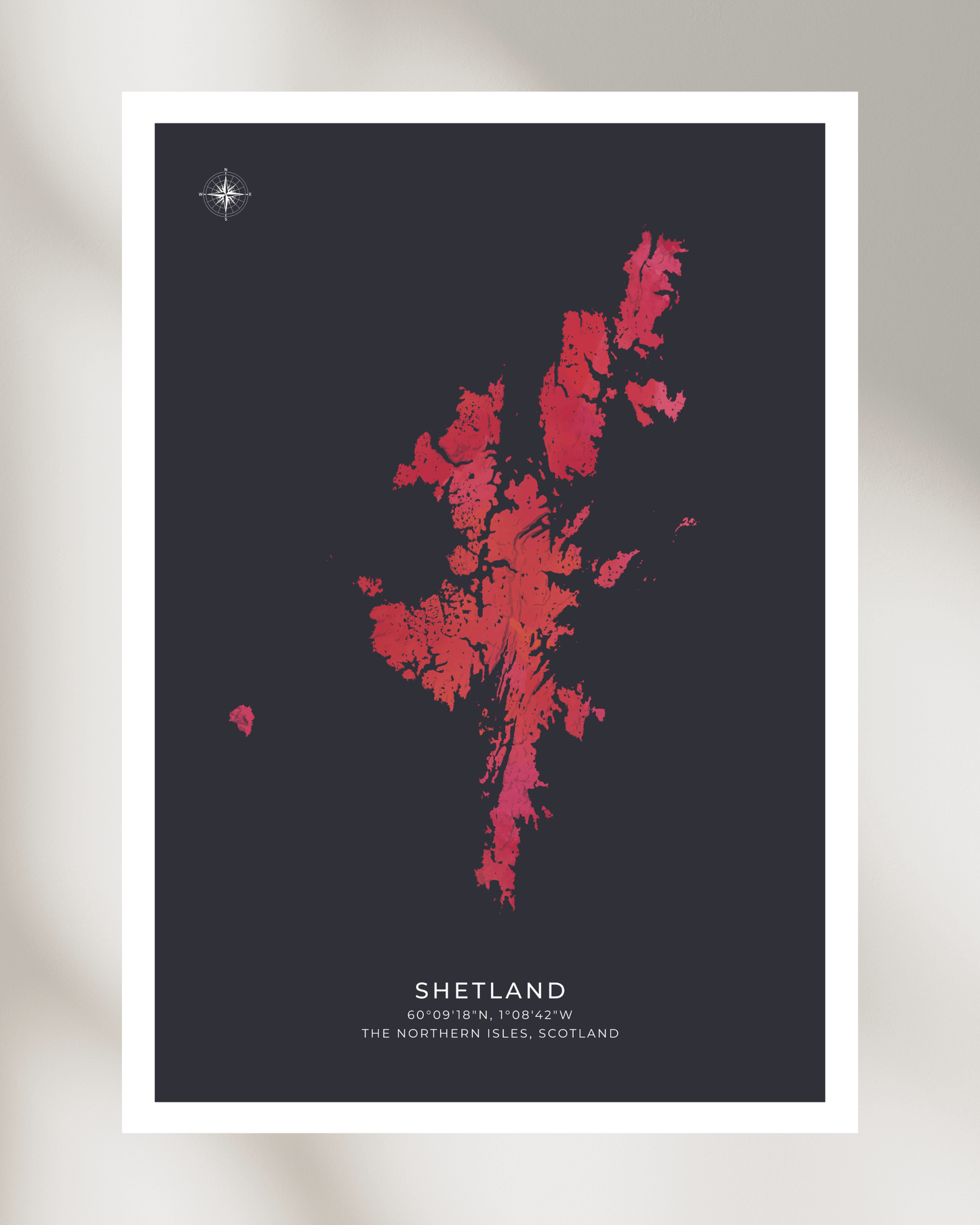 The Shetland Islands Poster - Fine Art Map