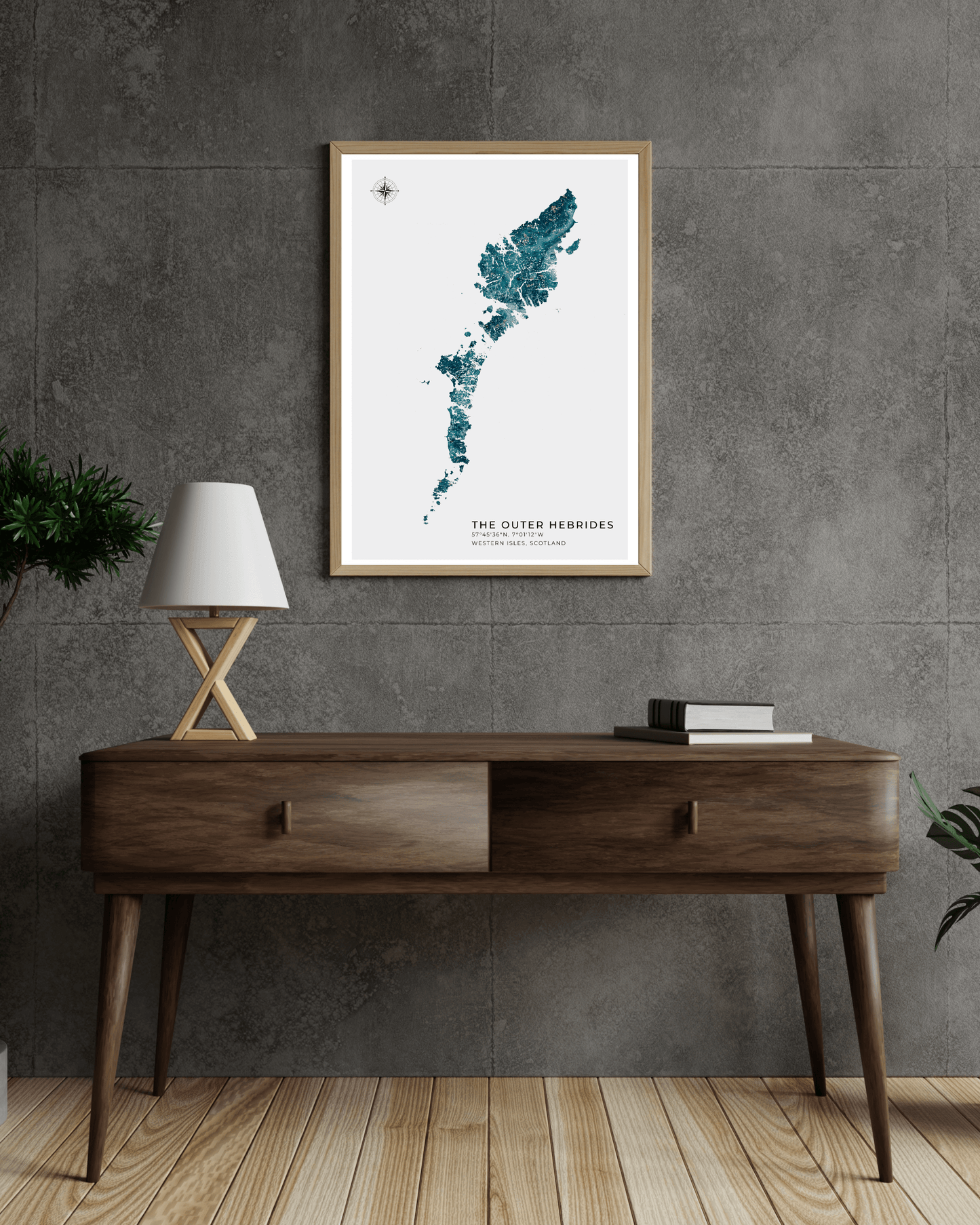 Outer Hebrides / Western Isles Poster - Fine Art Turquoise Map