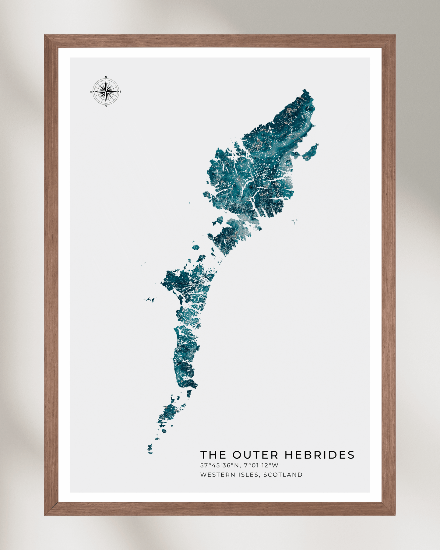 Outer Hebrides / Western Isles Poster - Fine Art Turquoise Map