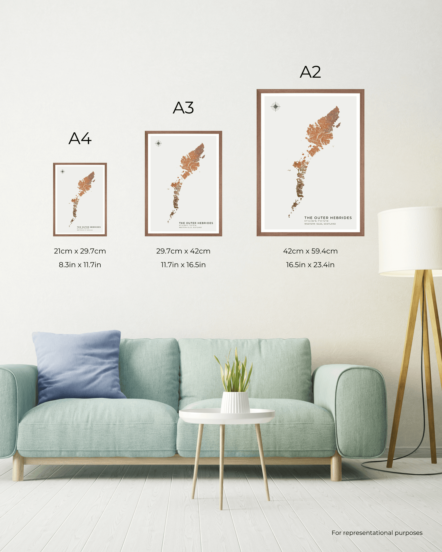 The Outer Hebrides / Western Isles Poster - Fine Art Topographical Map