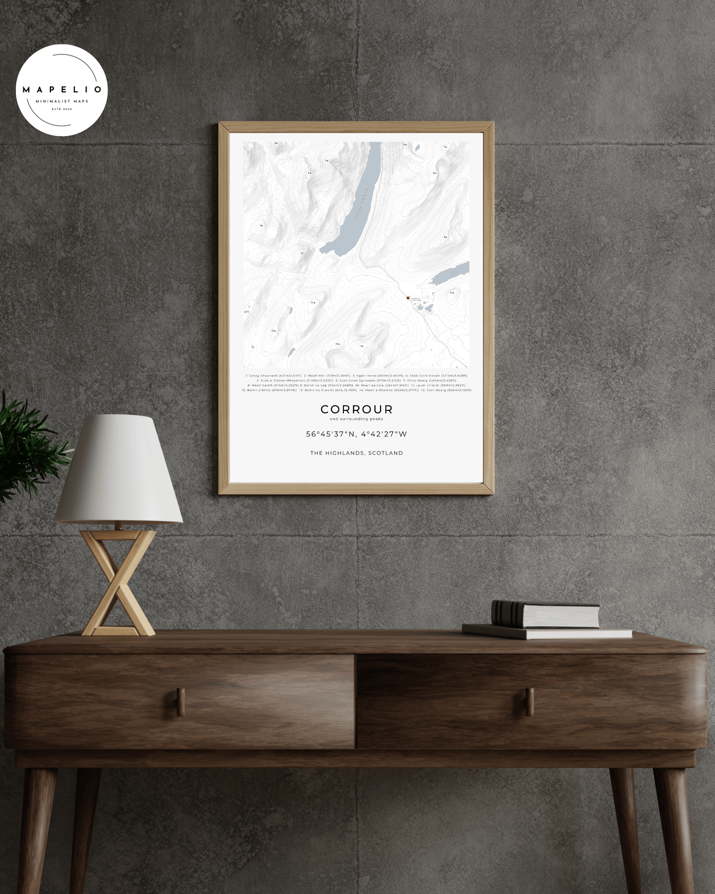 Corrour & Surrounding peaks - Contour Map Print