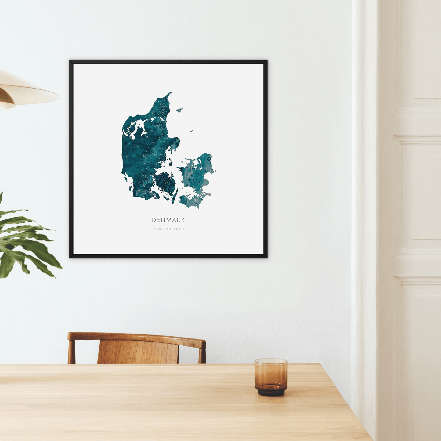 Map of Denmark - Framed & Mounted Print