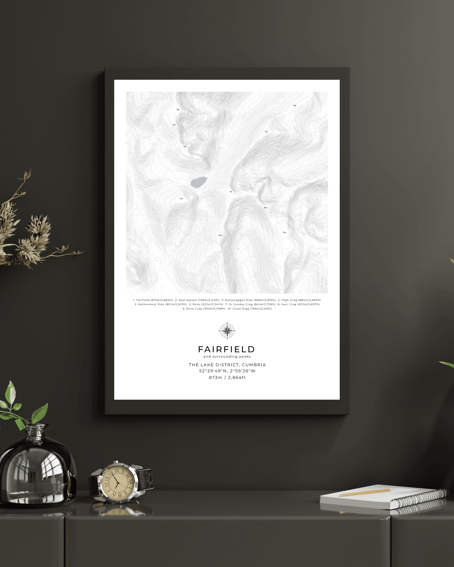 Fairfield & Surrounding peaks - Contour Map
