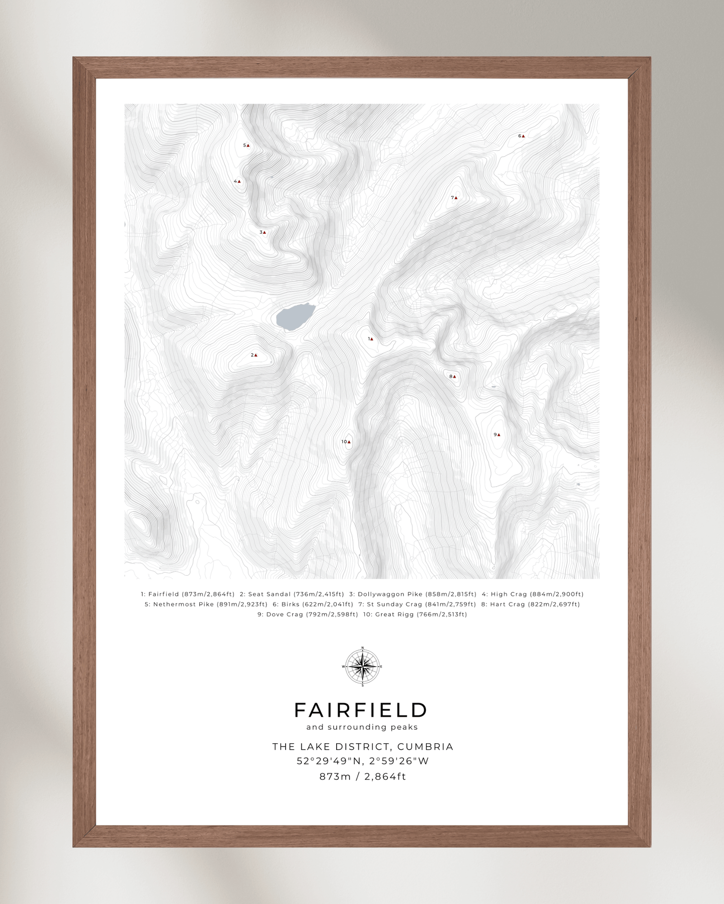 Fairfield & Surrounding peaks - Contour Map