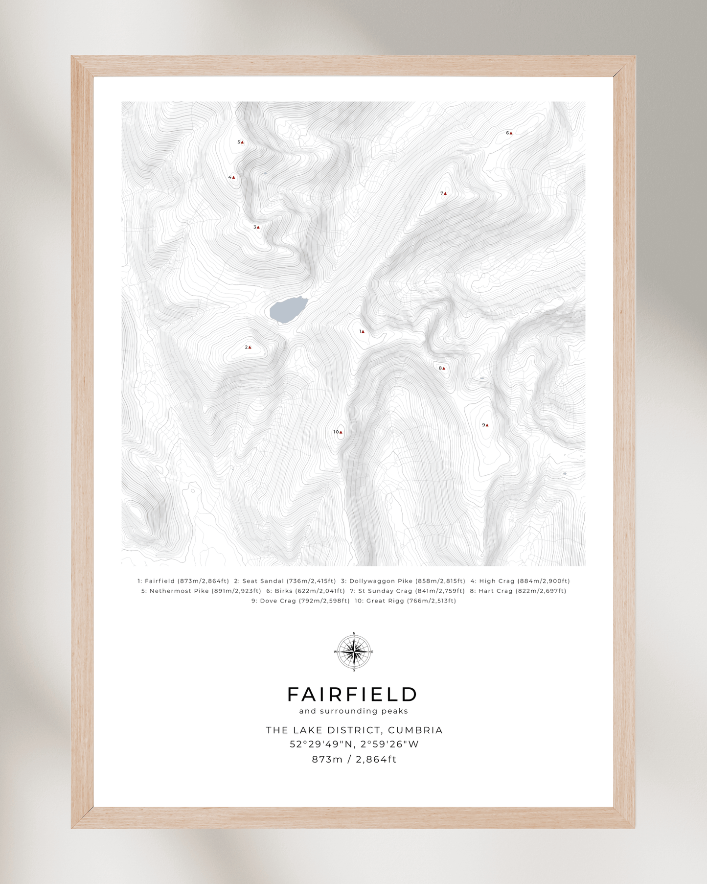 Fairfield & Surrounding peaks - Contour Map
