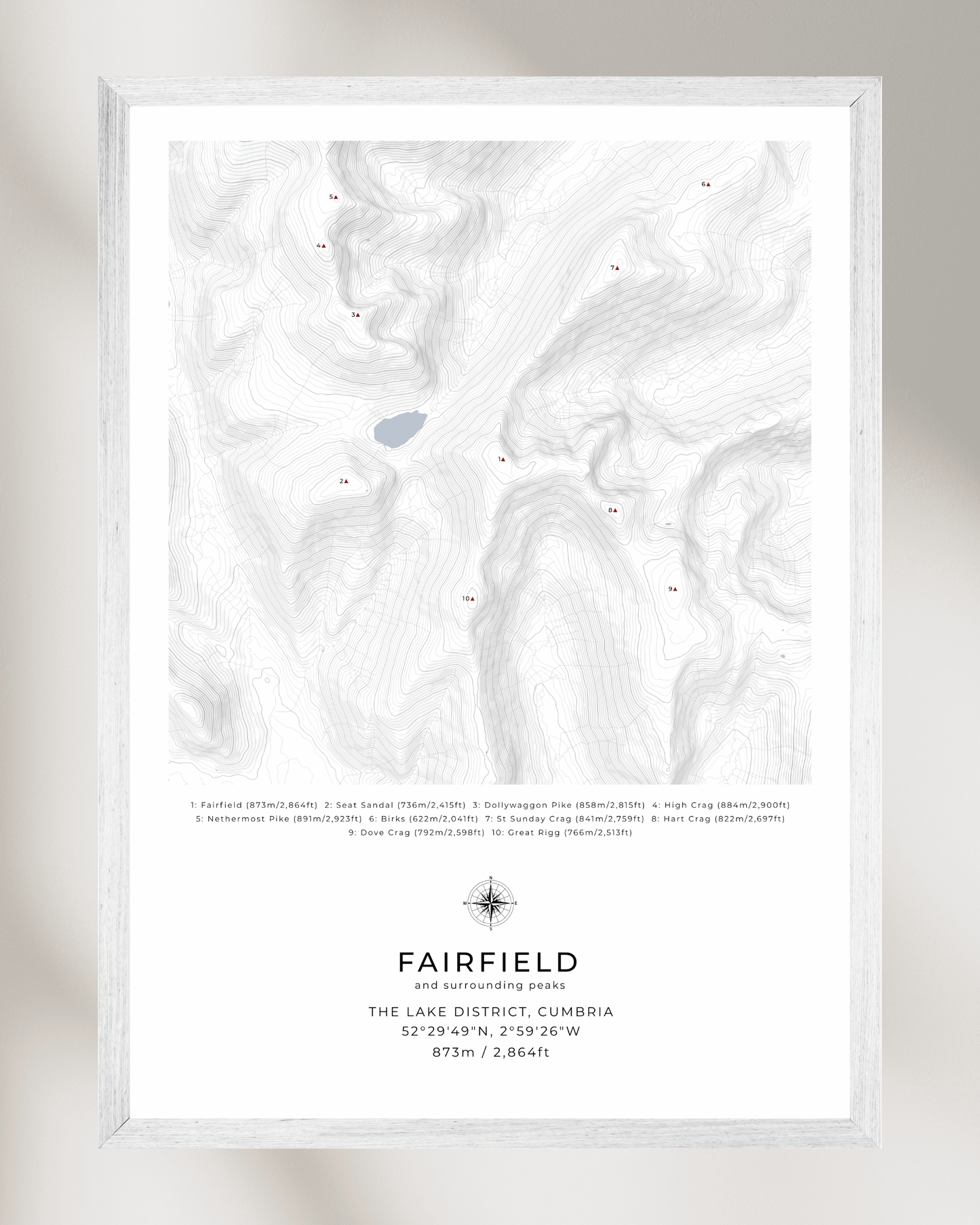 Fairfield & Surrounding peaks - Contour Map