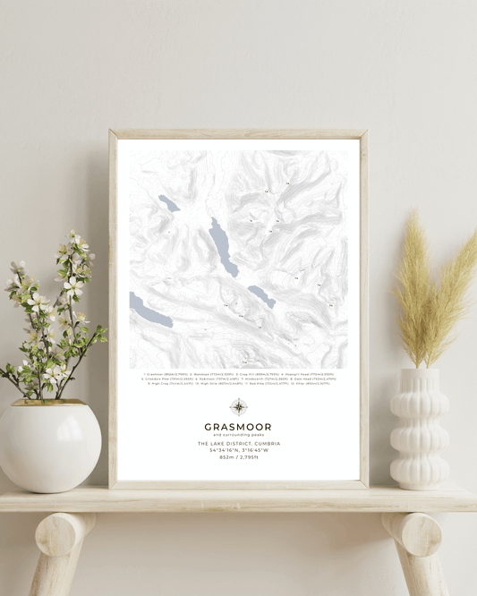Grasmoor & Surrounding peaks - Contour Map